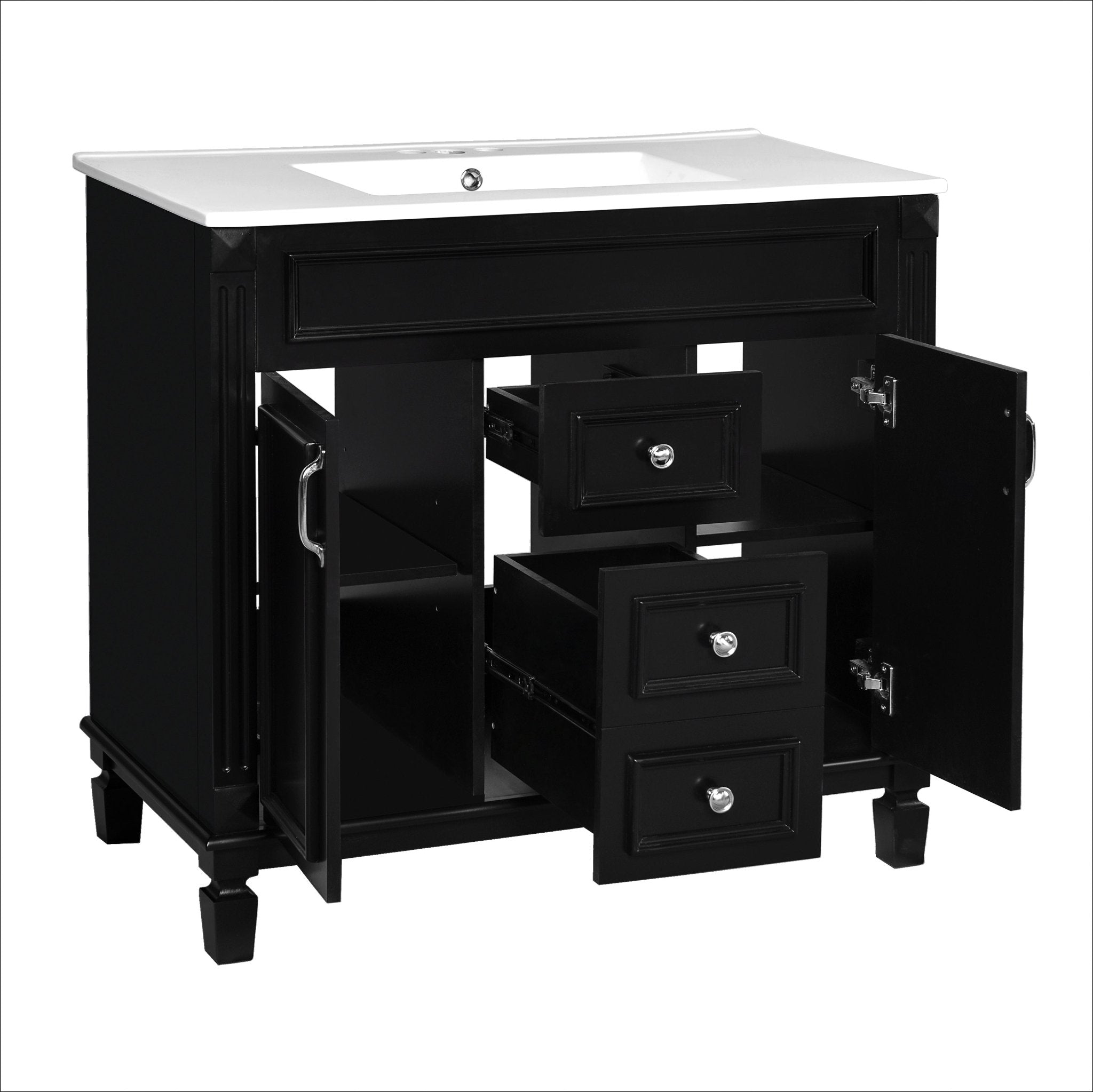 36 "Single sink bathroom dressing table, modern bathroom storage cabinet - KiKiUMi