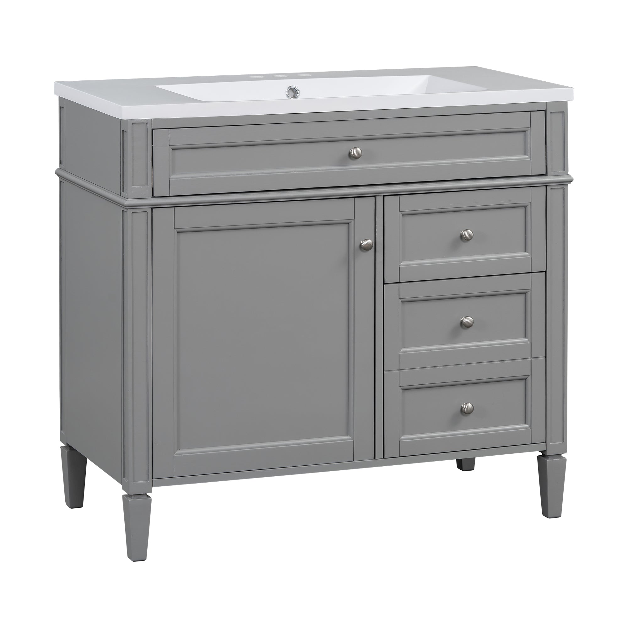 36 "Single sink bathroom dressing table, modern bathroom storage cabinet - KiKiUMi