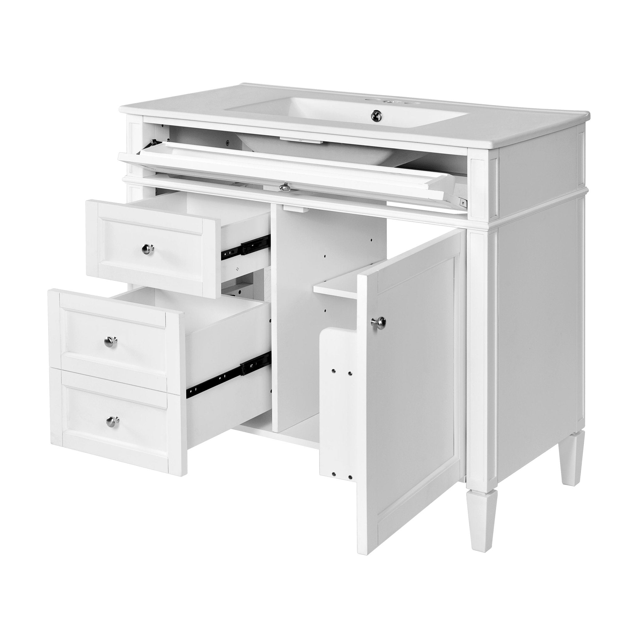 36 "Single sink bathroom dressing table, modern bathroom storage cabinet - KiKiUMi