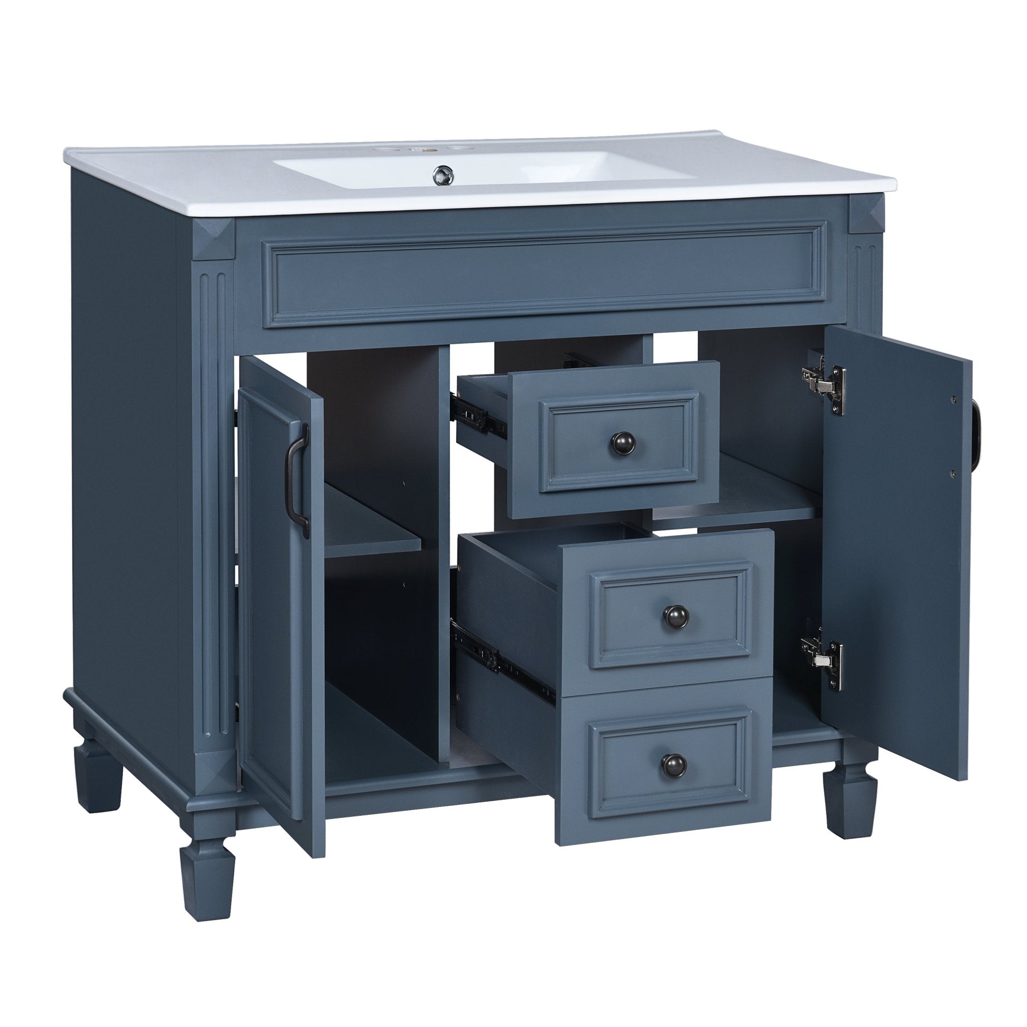 36 "Single sink bathroom dressing table, modern bathroom storage cabinet - KiKiUMi