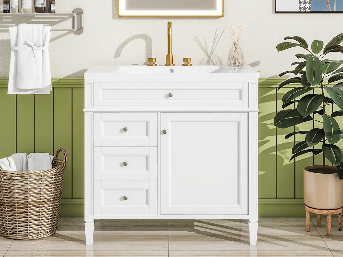36 "Single sink bathroom dressing table, modern bathroom storage cabinet - KiKiUMi