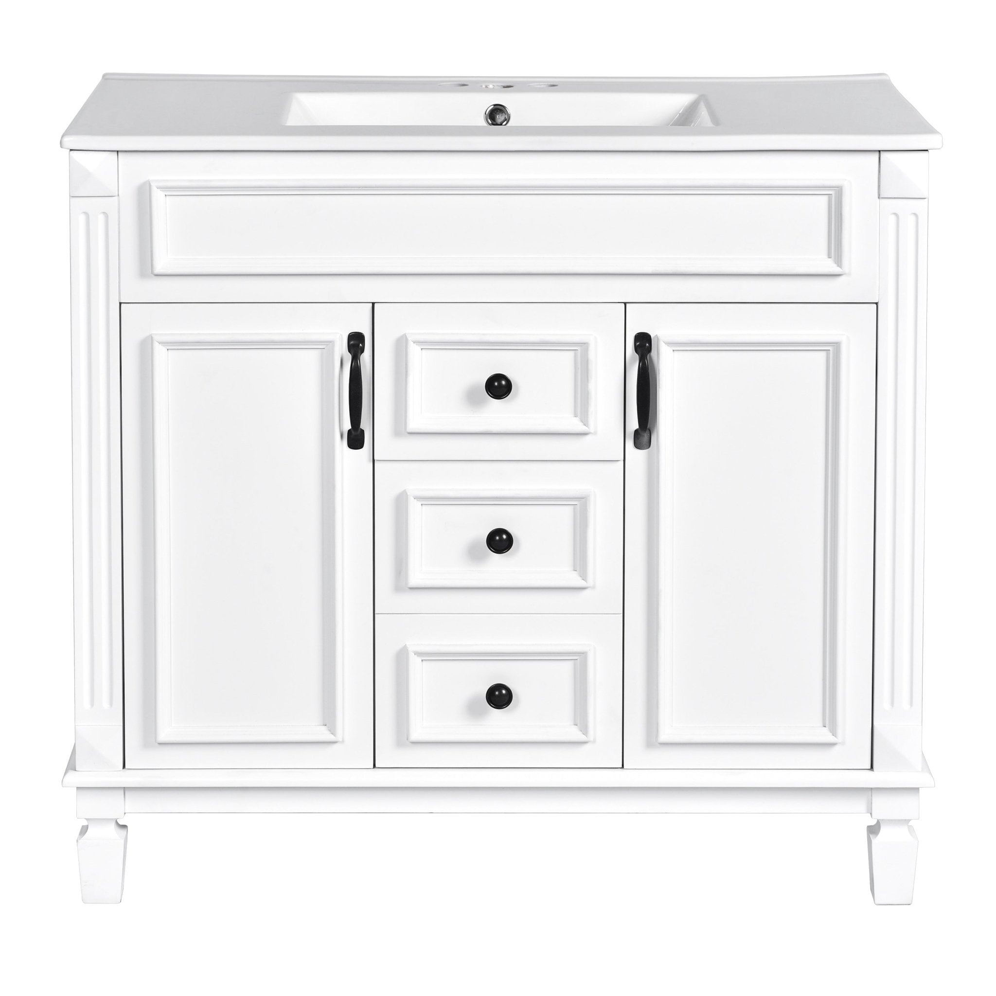 36 "Single sink bathroom dressing table, modern bathroom storage cabinet - KiKiUMi