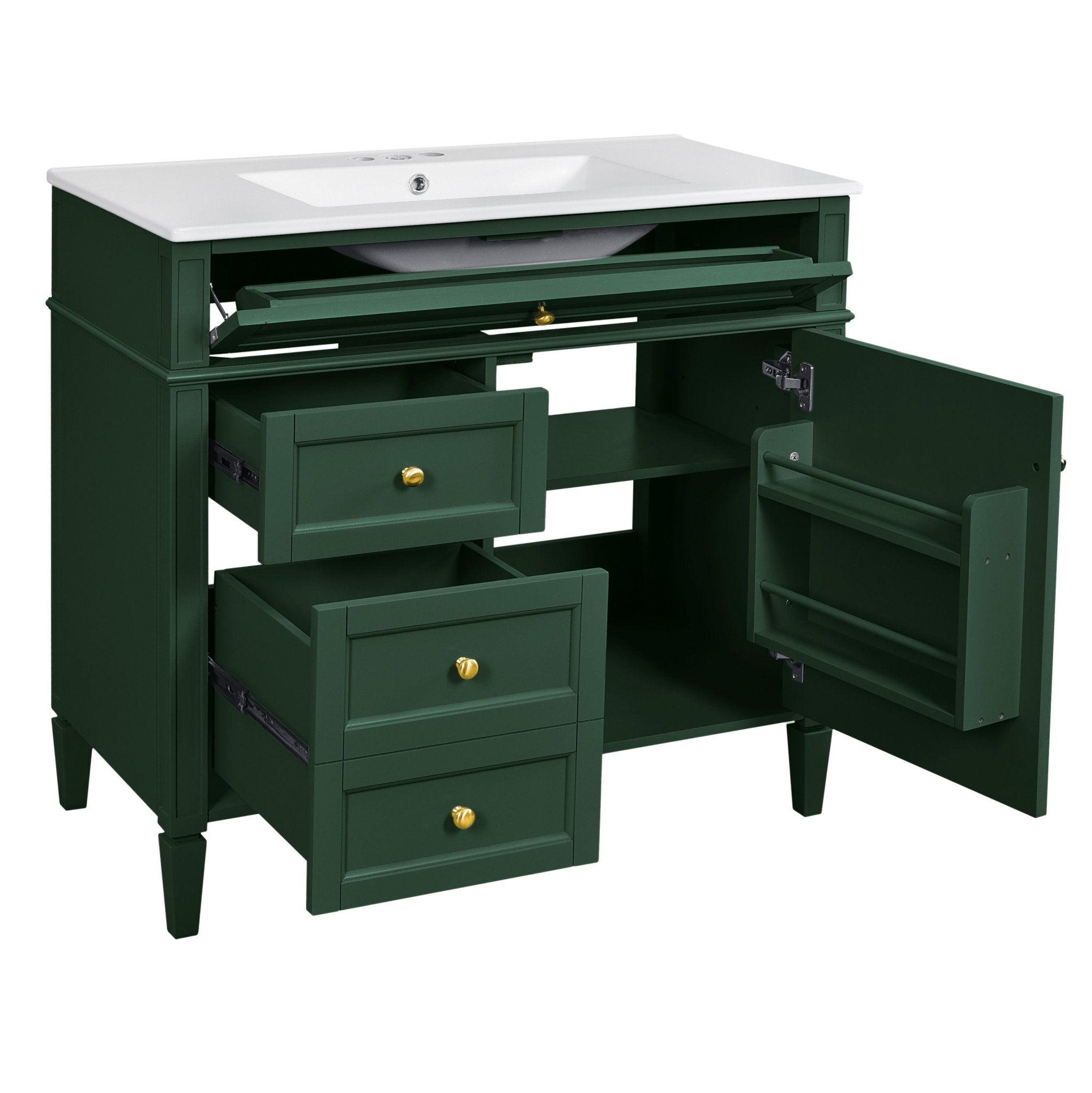 36 "Single sink bathroom dressing table, modern bathroom storage cabinet - KiKiUMi
