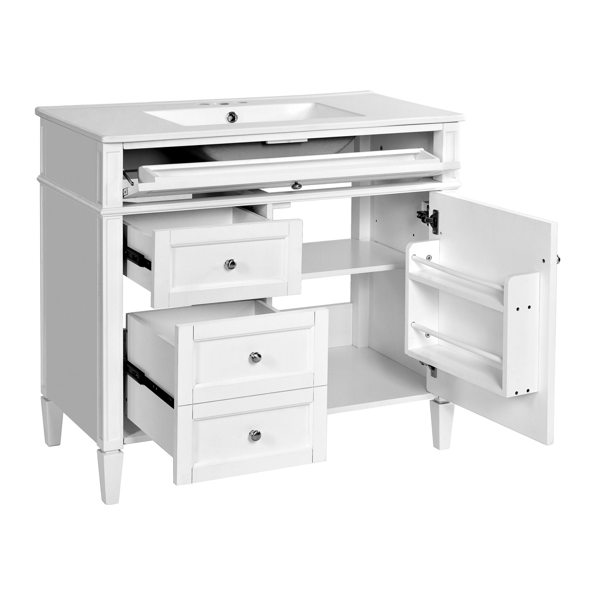 36 "Single sink bathroom dressing table, modern bathroom storage cabinet - KiKiUMi