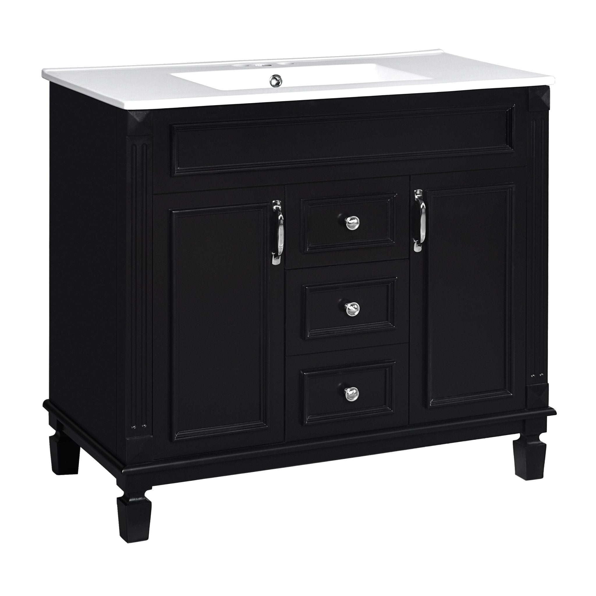 36 "Single sink bathroom dressing table, modern bathroom storage cabinet - KiKiUMi