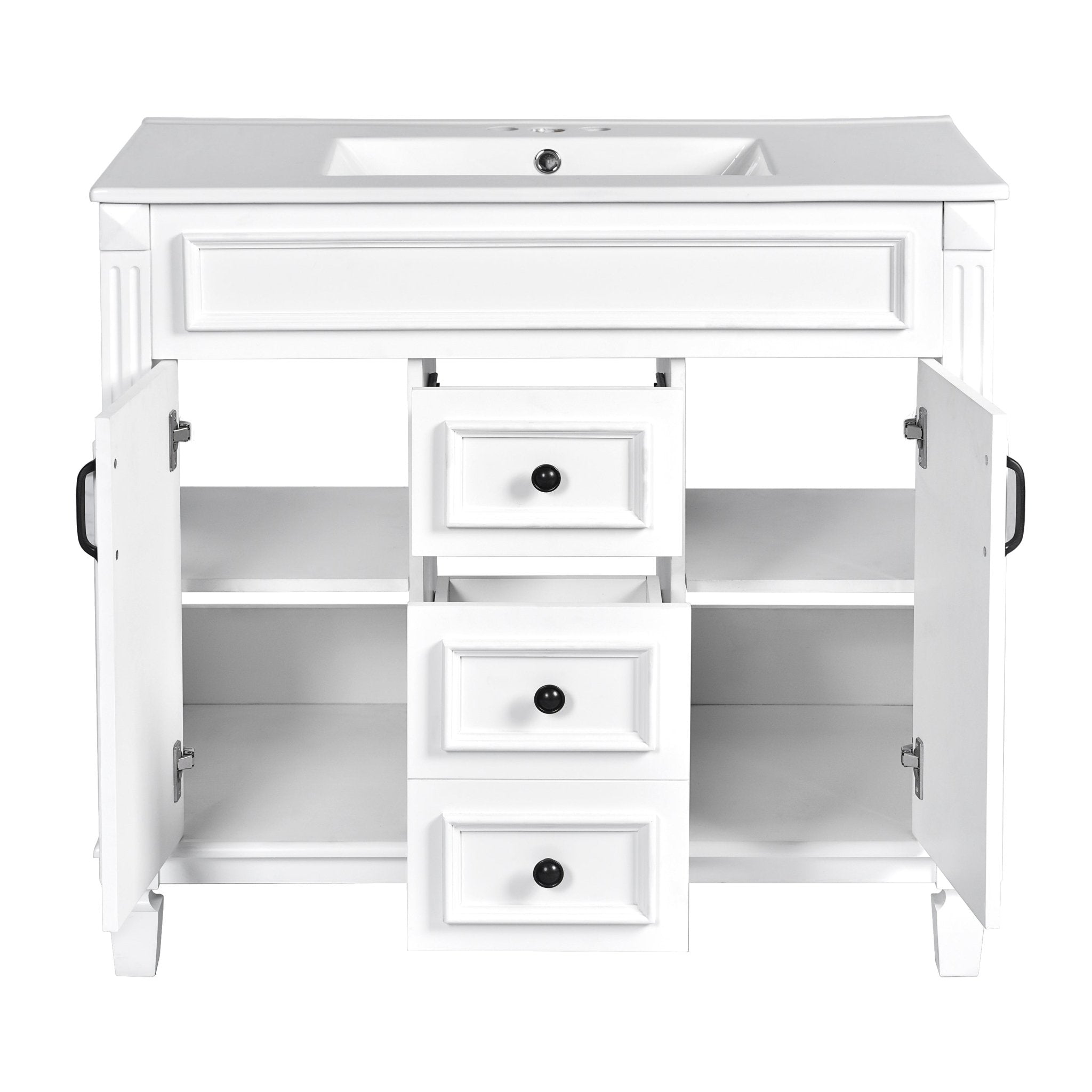 36 "Single sink bathroom dressing table, modern bathroom storage cabinet - KiKiUMi