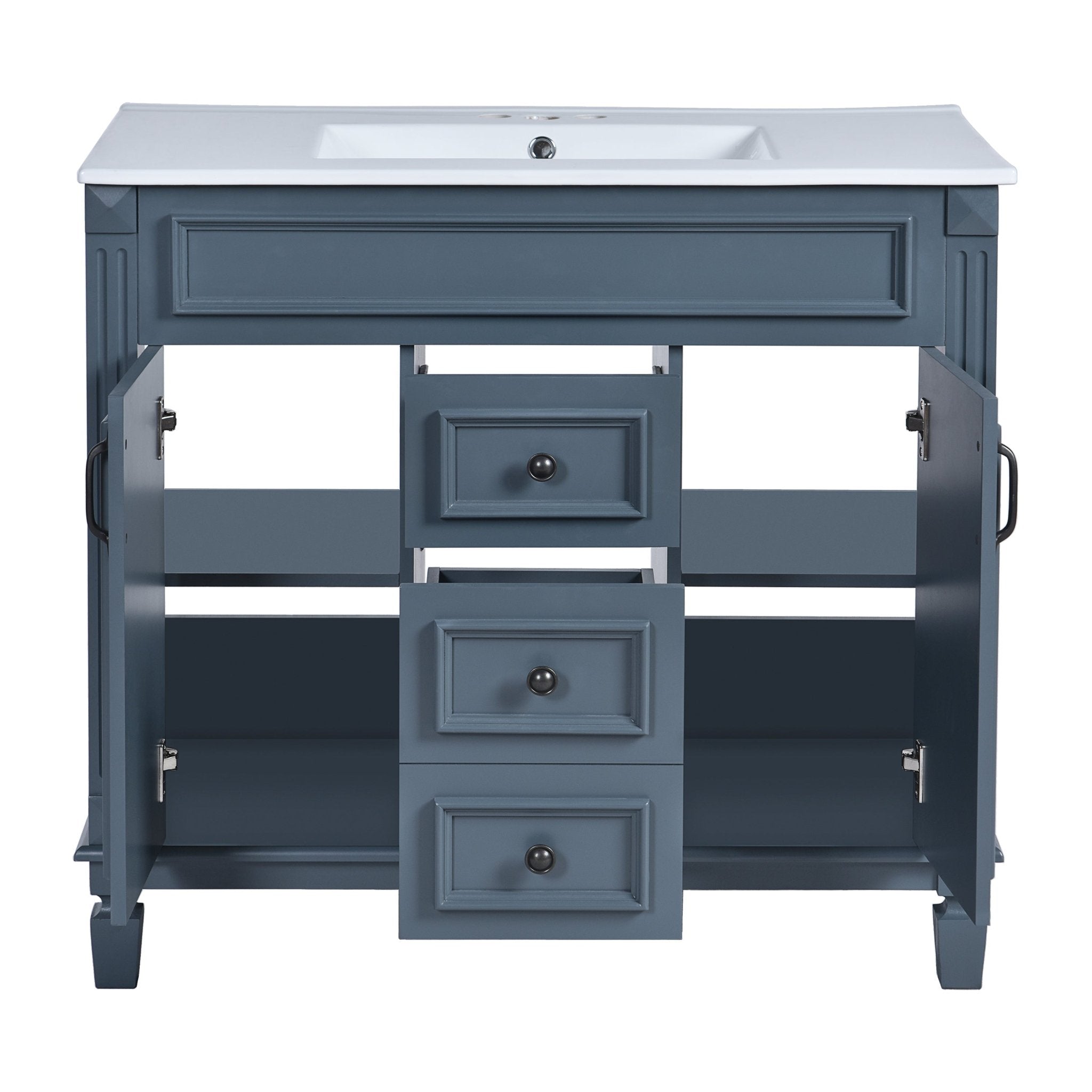 36 "Single sink bathroom dressing table, modern bathroom storage cabinet - KiKiUMi