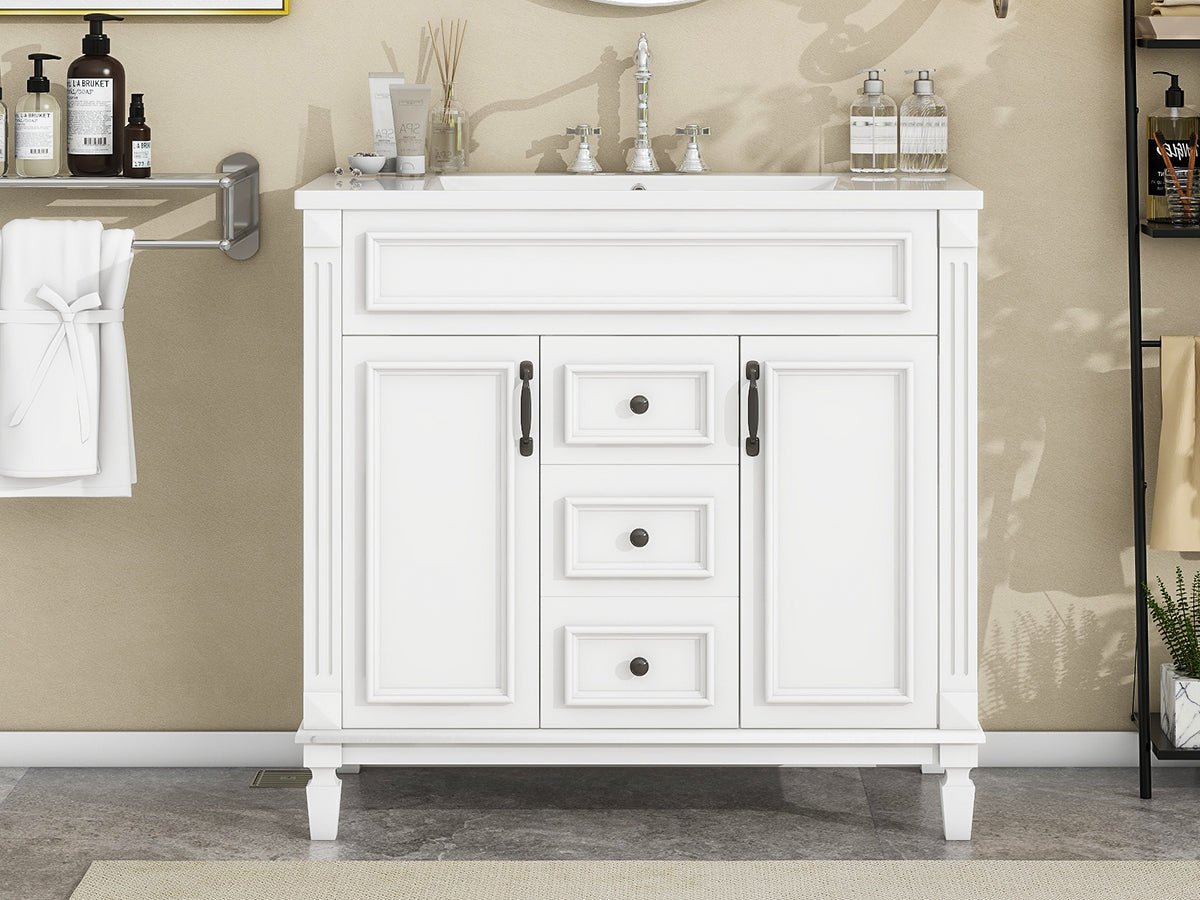 36 "Single sink bathroom dressing table, modern bathroom storage cabinet - KiKiUMi