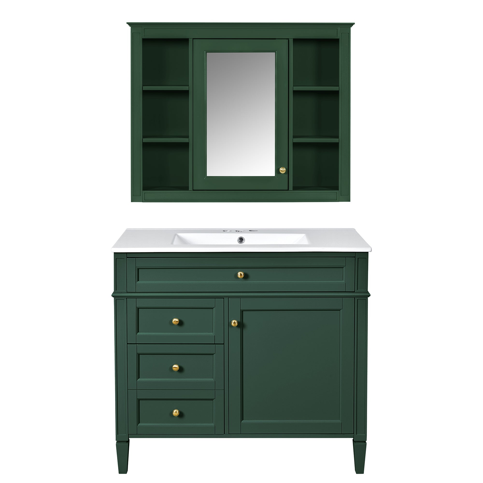 36 "Single sink bathroom dressing table, modern bathroom storage cabinet - KiKiUMi