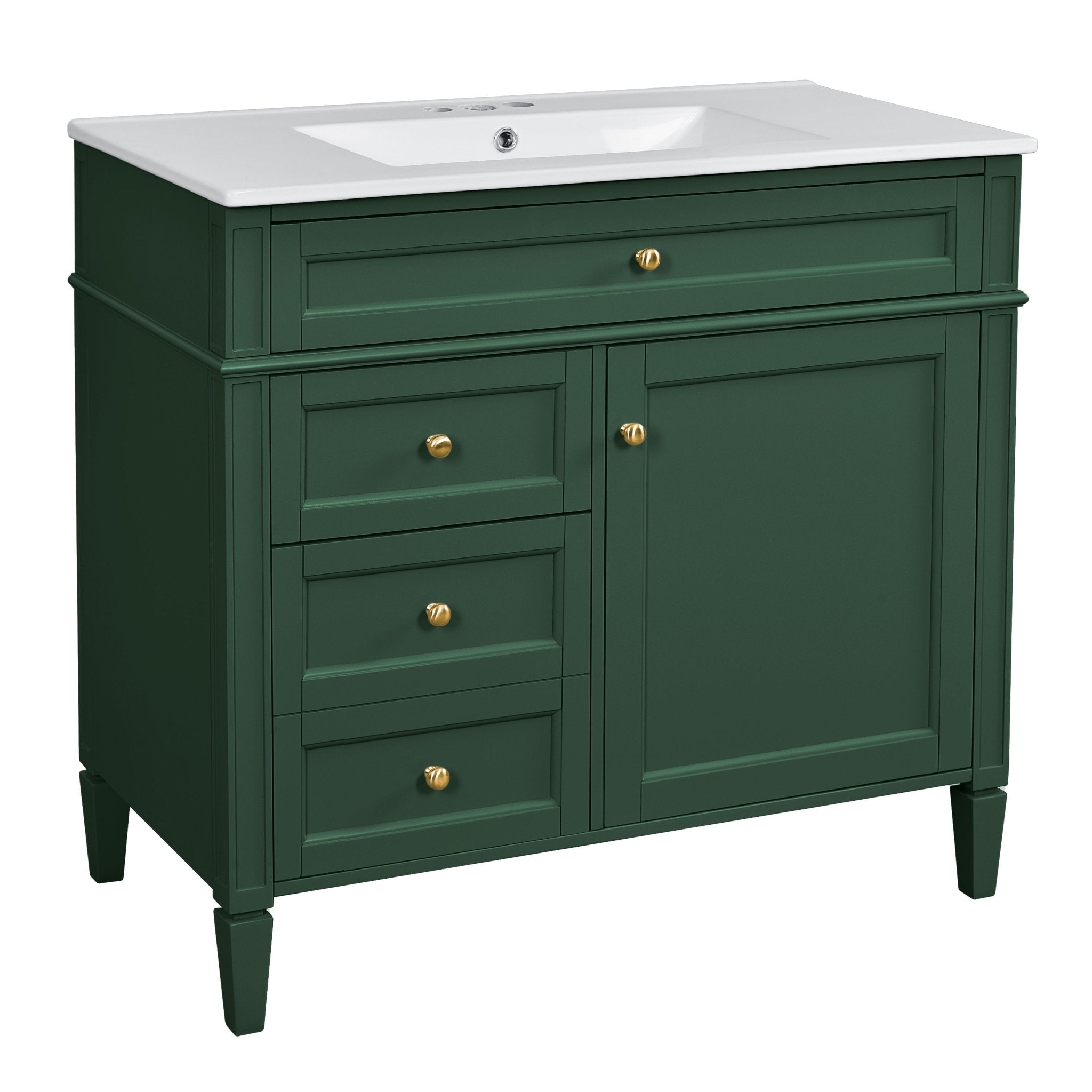 36 "Single sink bathroom dressing table, modern bathroom storage cabinet - KiKiUMi