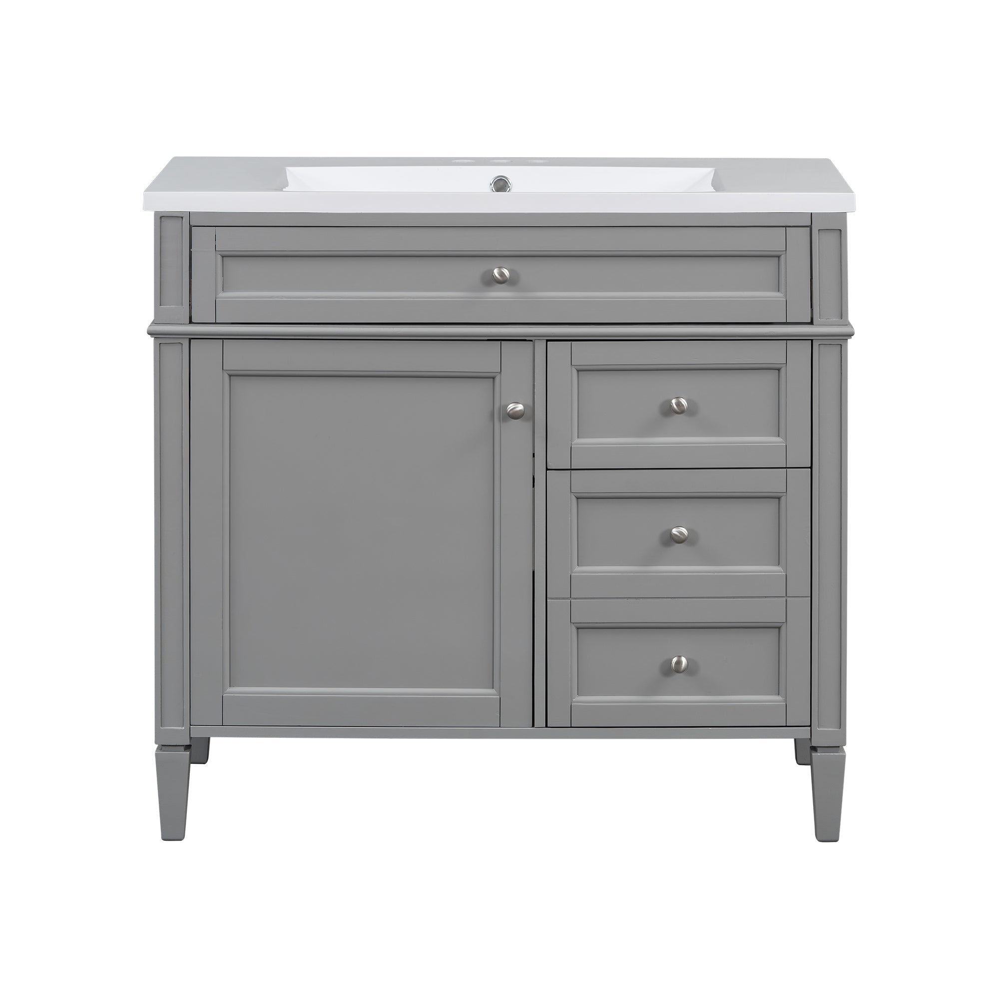36 "Single sink bathroom dressing table, modern bathroom storage cabinet - KiKiUMi