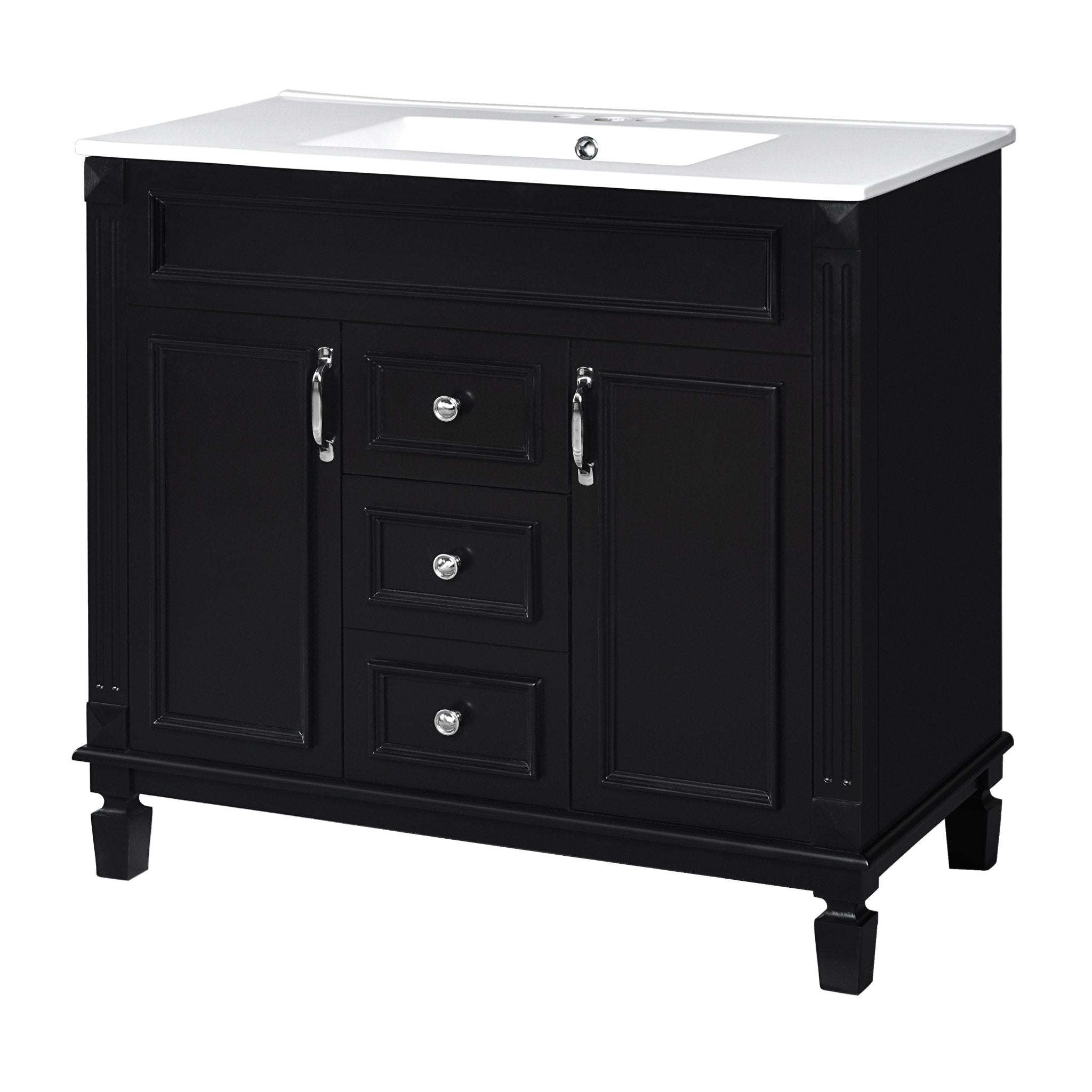 36 "Single sink bathroom dressing table, modern bathroom storage cabinet - KiKiUMi