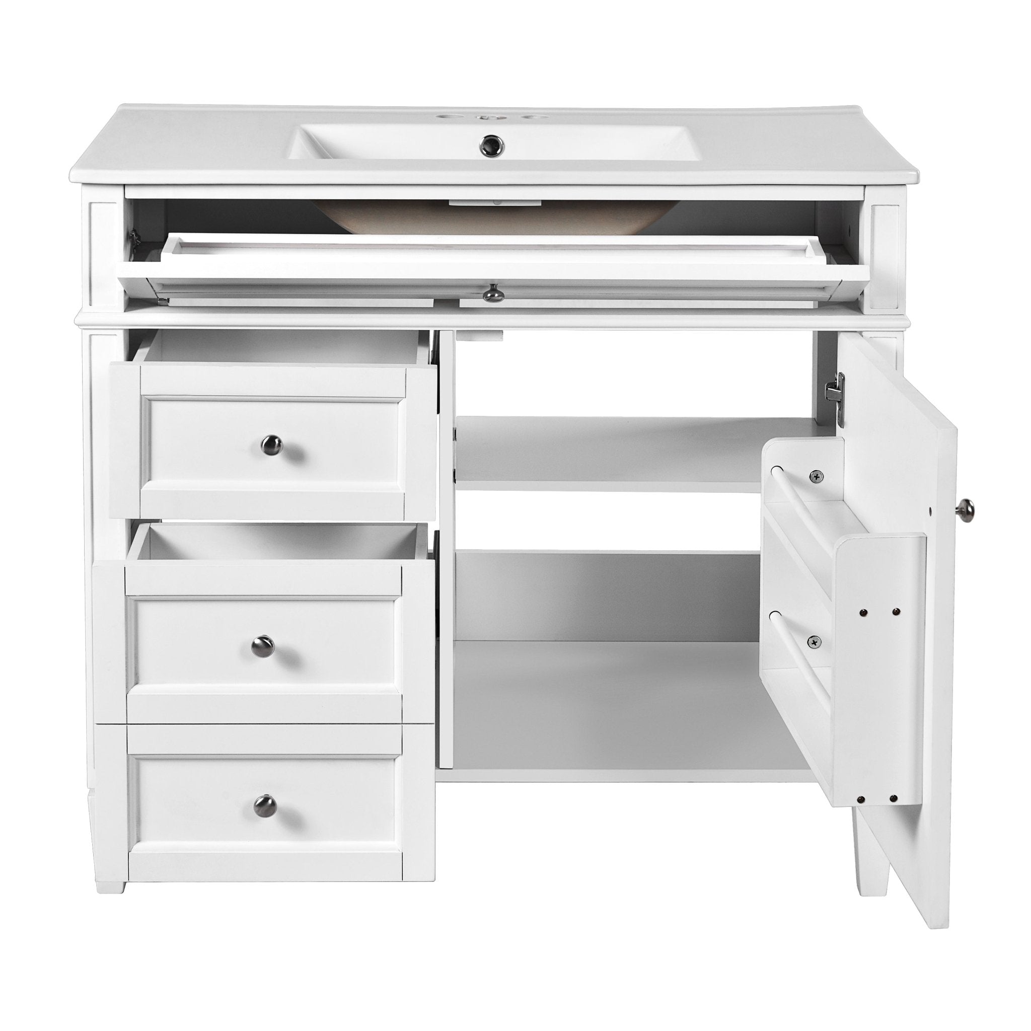 36 "Single sink bathroom dressing table, modern bathroom storage cabinet - KiKiUMi