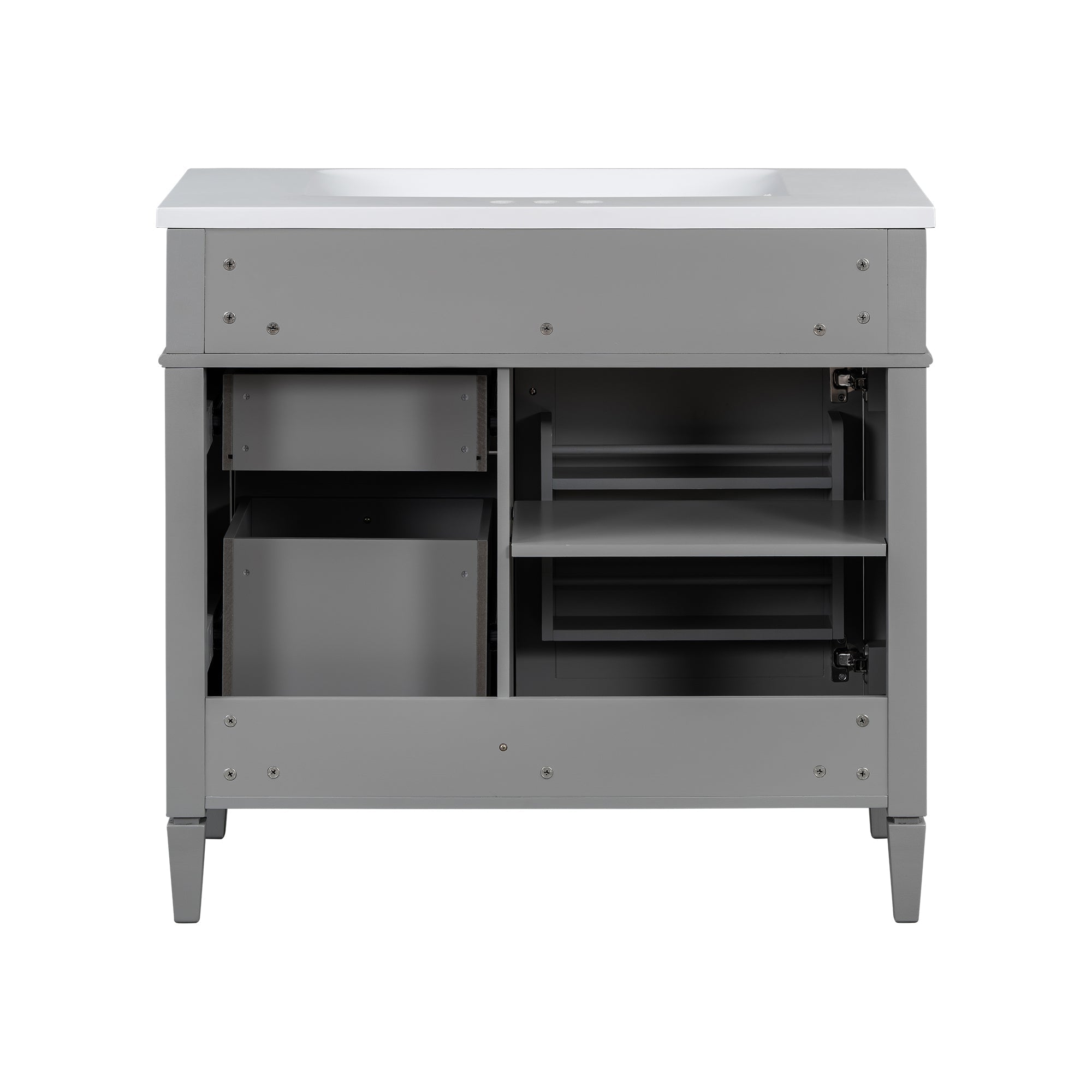 36 "Single sink bathroom dressing table, modern bathroom storage cabinet - KiKiUMi