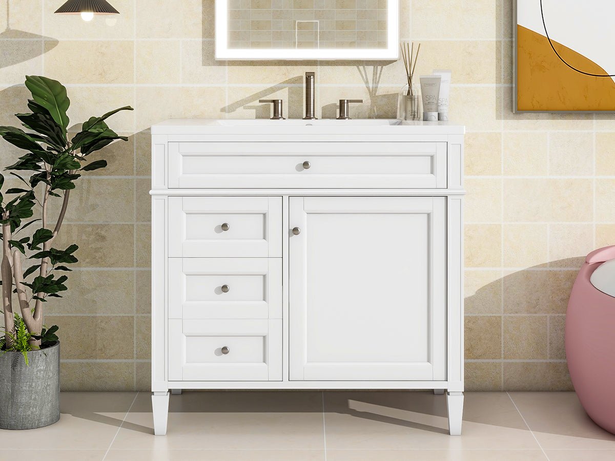 36 "Single sink bathroom dressing table, modern bathroom storage cabinet - KiKiUMi