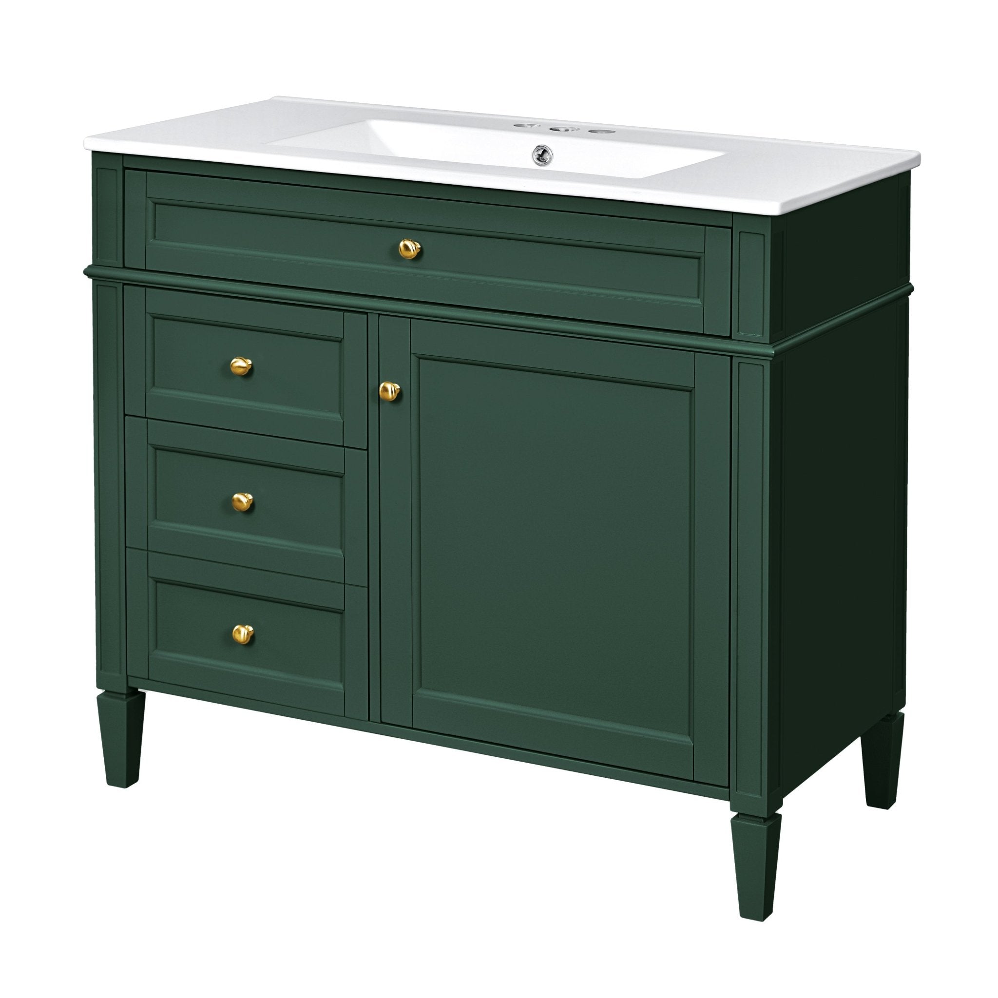 36 "Single sink bathroom dressing table, modern bathroom storage cabinet - KiKiUMi