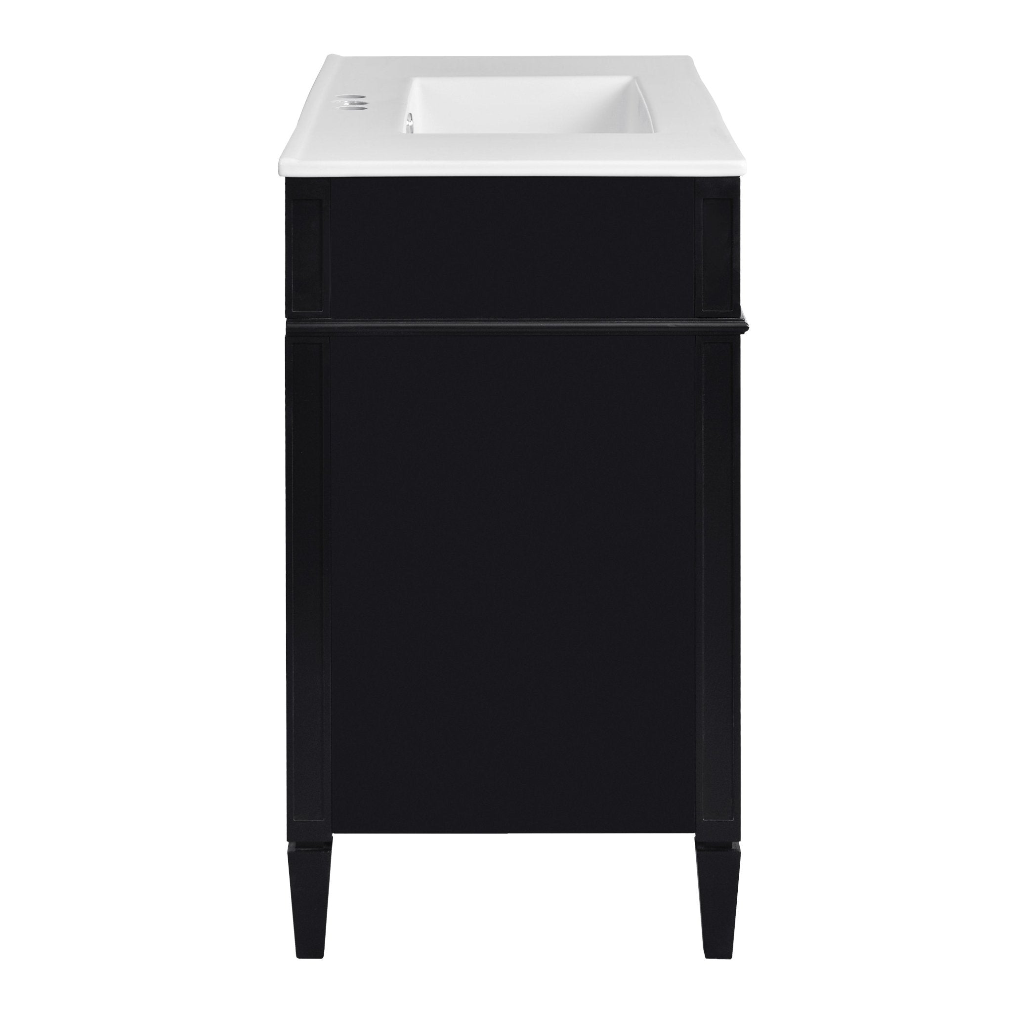 36 "Single sink bathroom dressing table, modern bathroom storage cabinet(black) - KiKiUMi