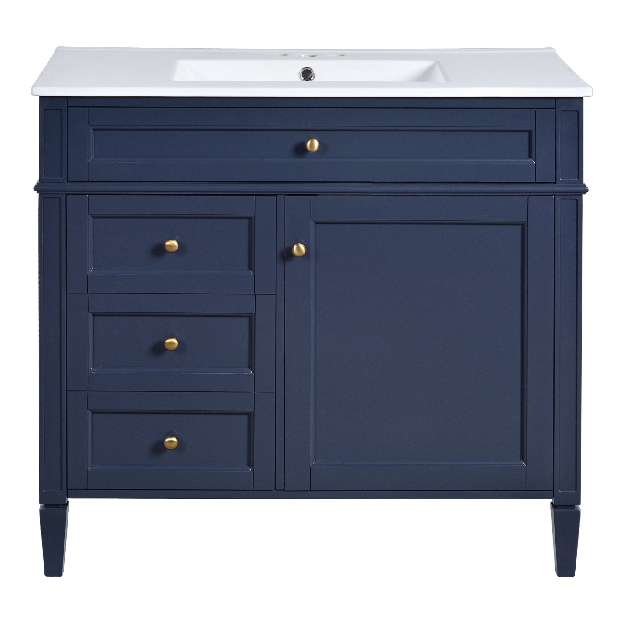 36 "Single sink bathroom dressing table, modern bathroom storage cabinet(blue) - KiKiUMi
