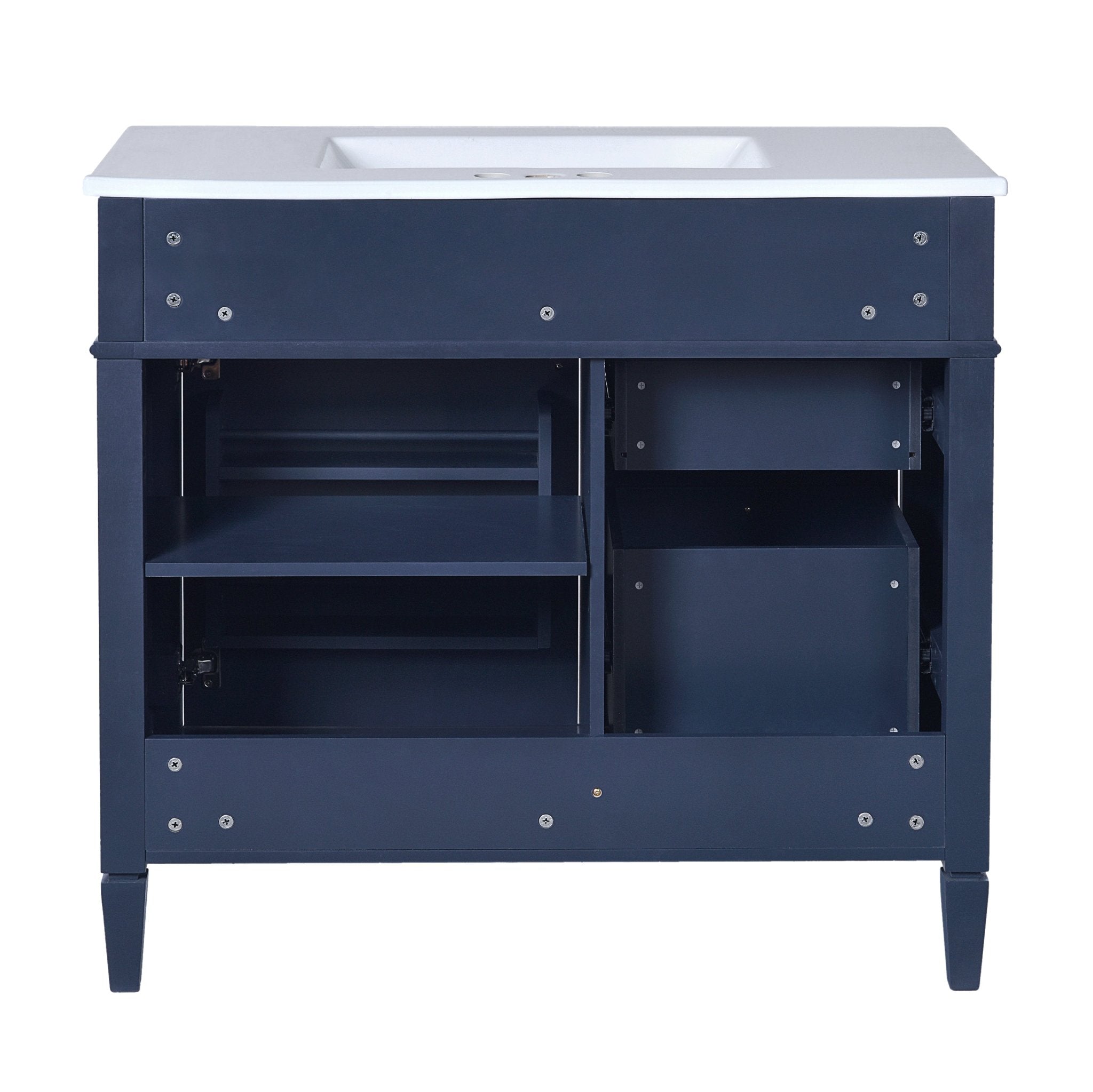 36 "Single sink bathroom dressing table, modern bathroom storage cabinet(blue) - KiKiUMi