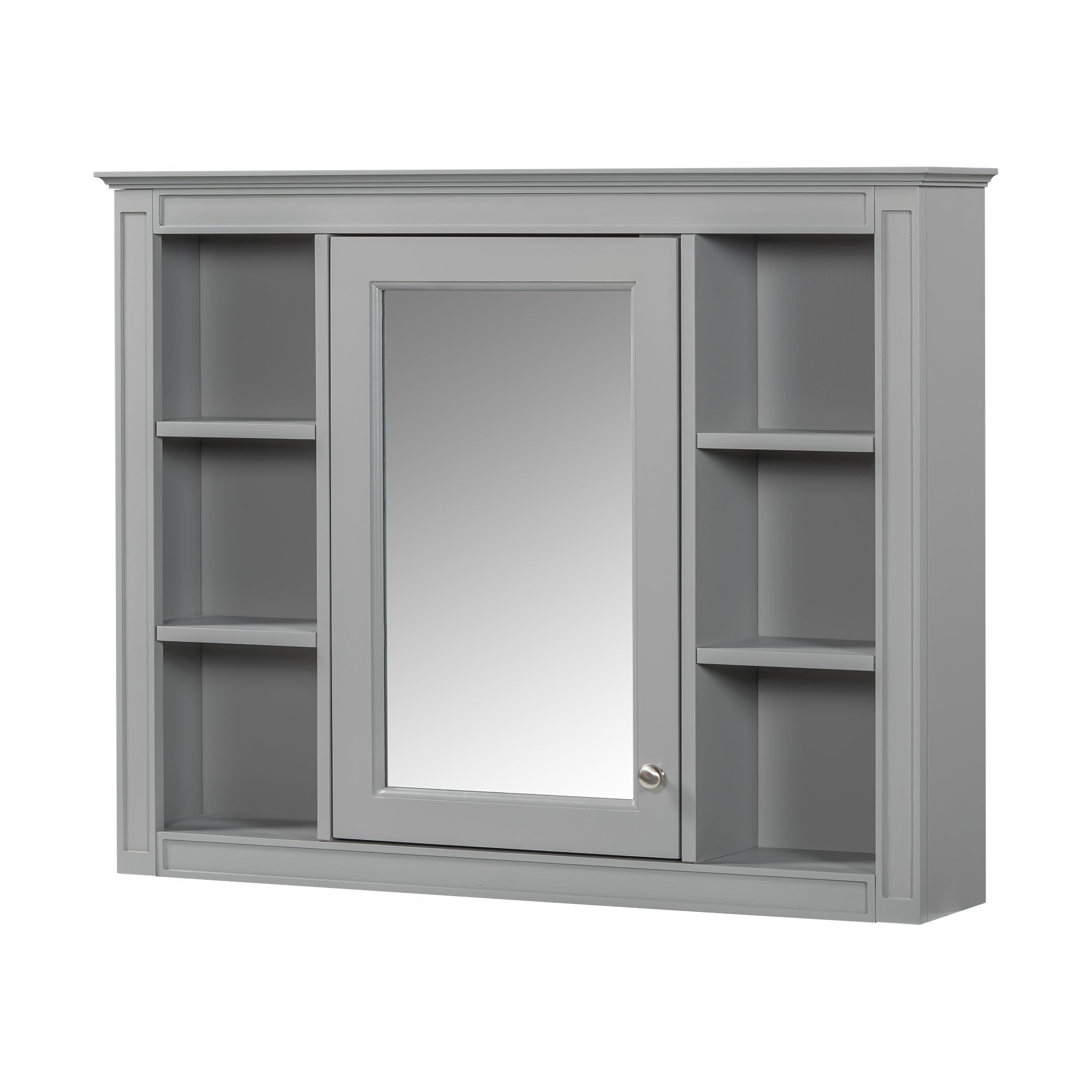 36 "Single sink bathroom dressing table, modern bathroom storage cabinet(Grey) - KiKiUMi