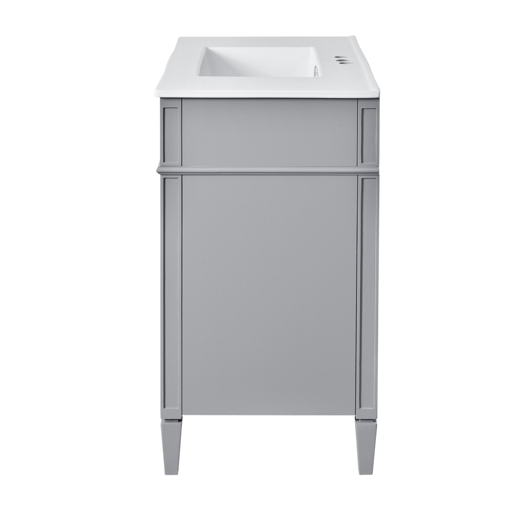 36 "Single sink bathroom dressing table, modern bathroom storage cabinet(grey) - KiKiUMi