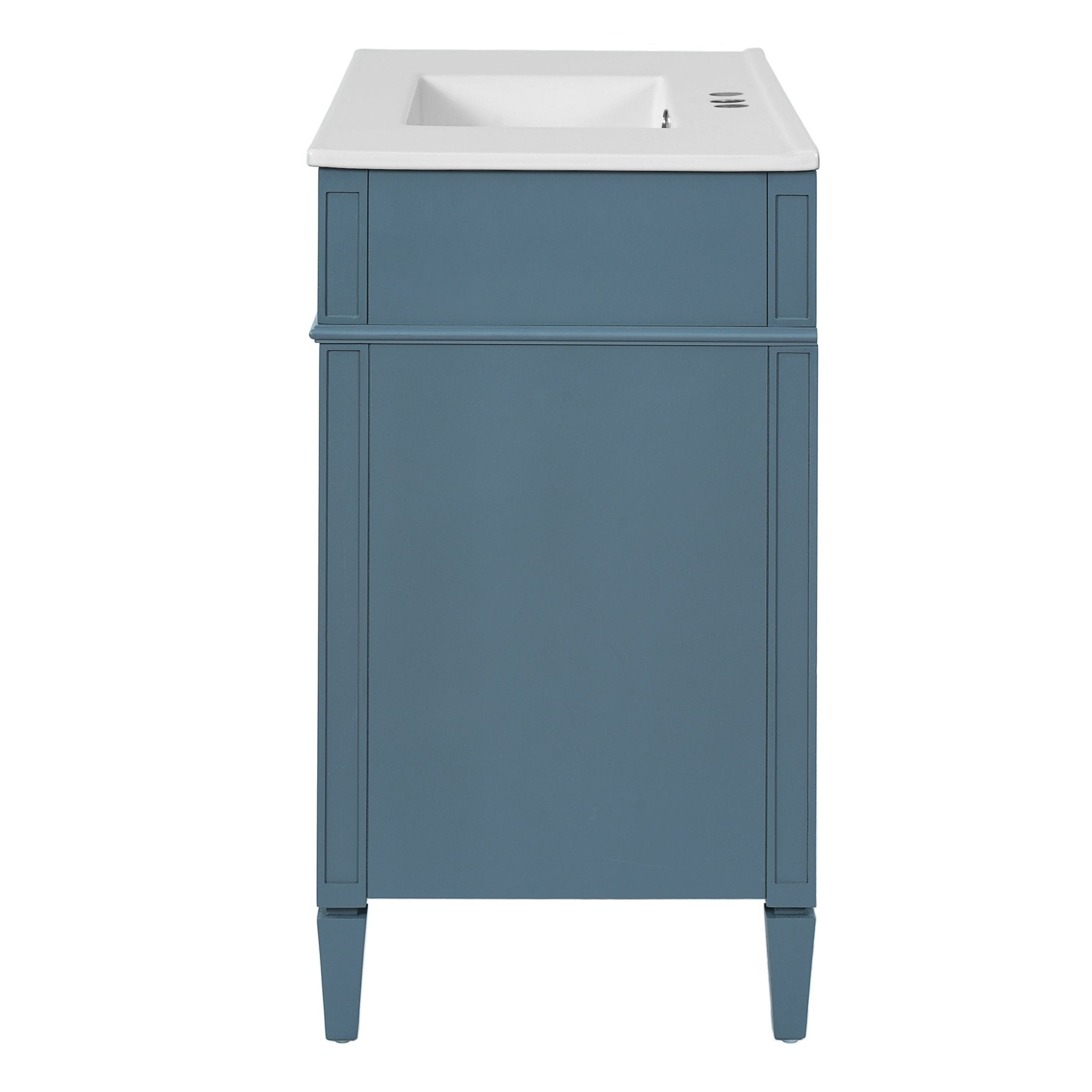 36 "Single sink bathroom dressing table, modern bathroom storage cabinet(indigo blue) - KiKiUMi