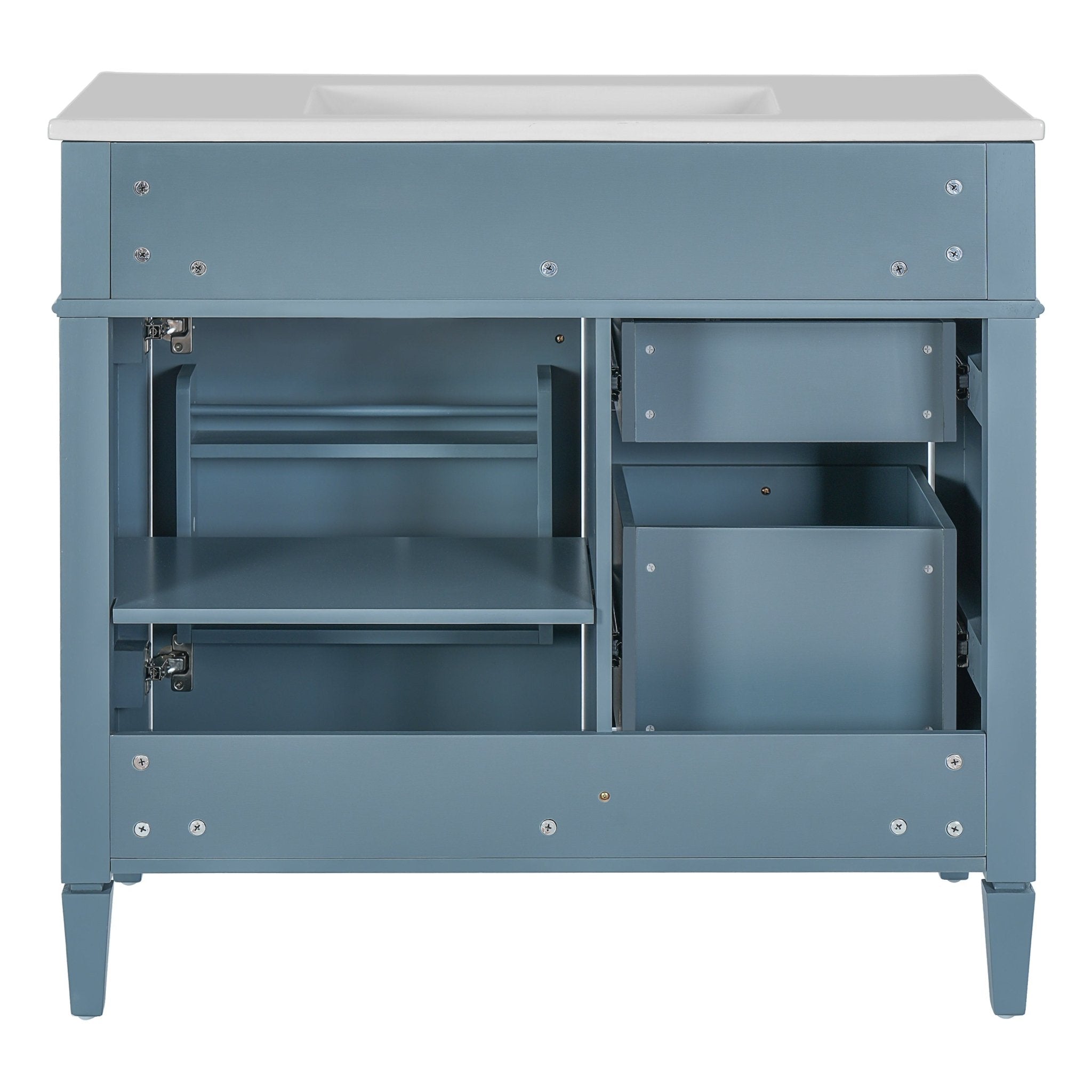 36 "Single sink bathroom dressing table, modern bathroom storage cabinet(indigo blue) - KiKiUMi