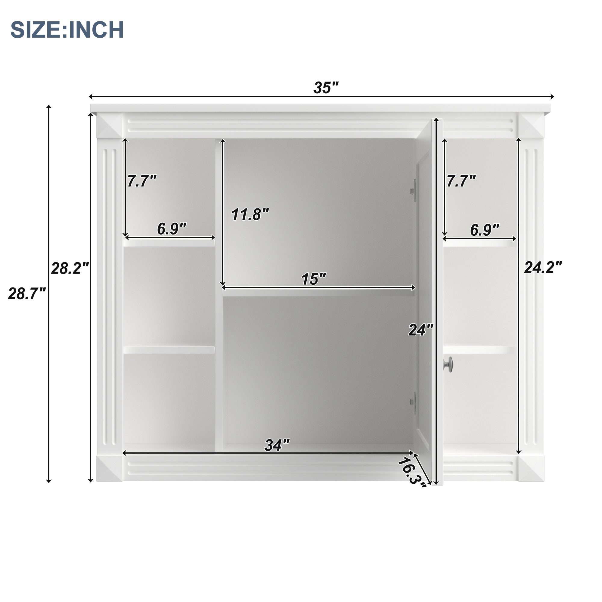 36 "Single sink bathroom dressing table, modern bathroom storage cabinet(white) - KiKiUMi