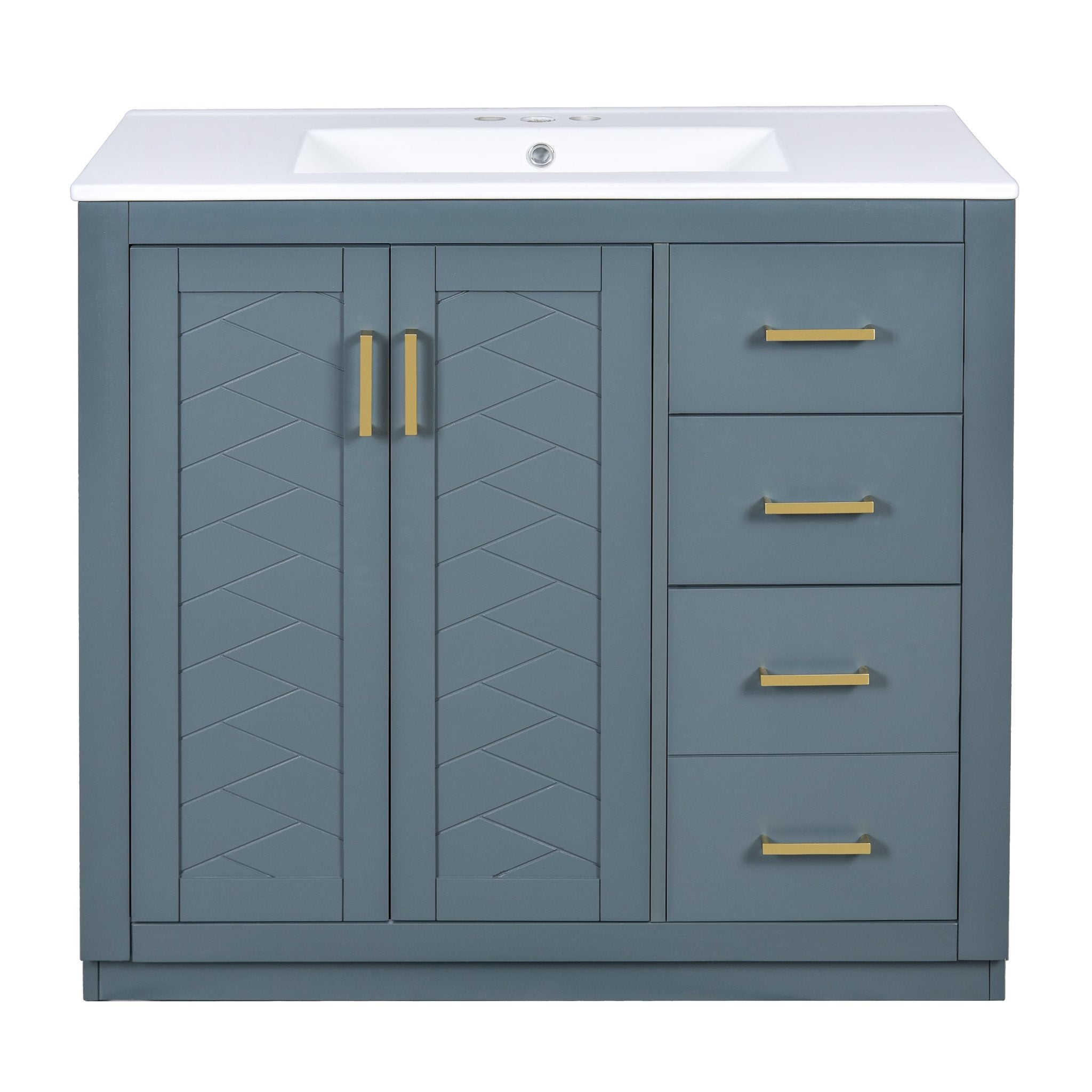 36 "Solid Wood Frame Independent Dressing Table Set (blue) - KiKiUMi