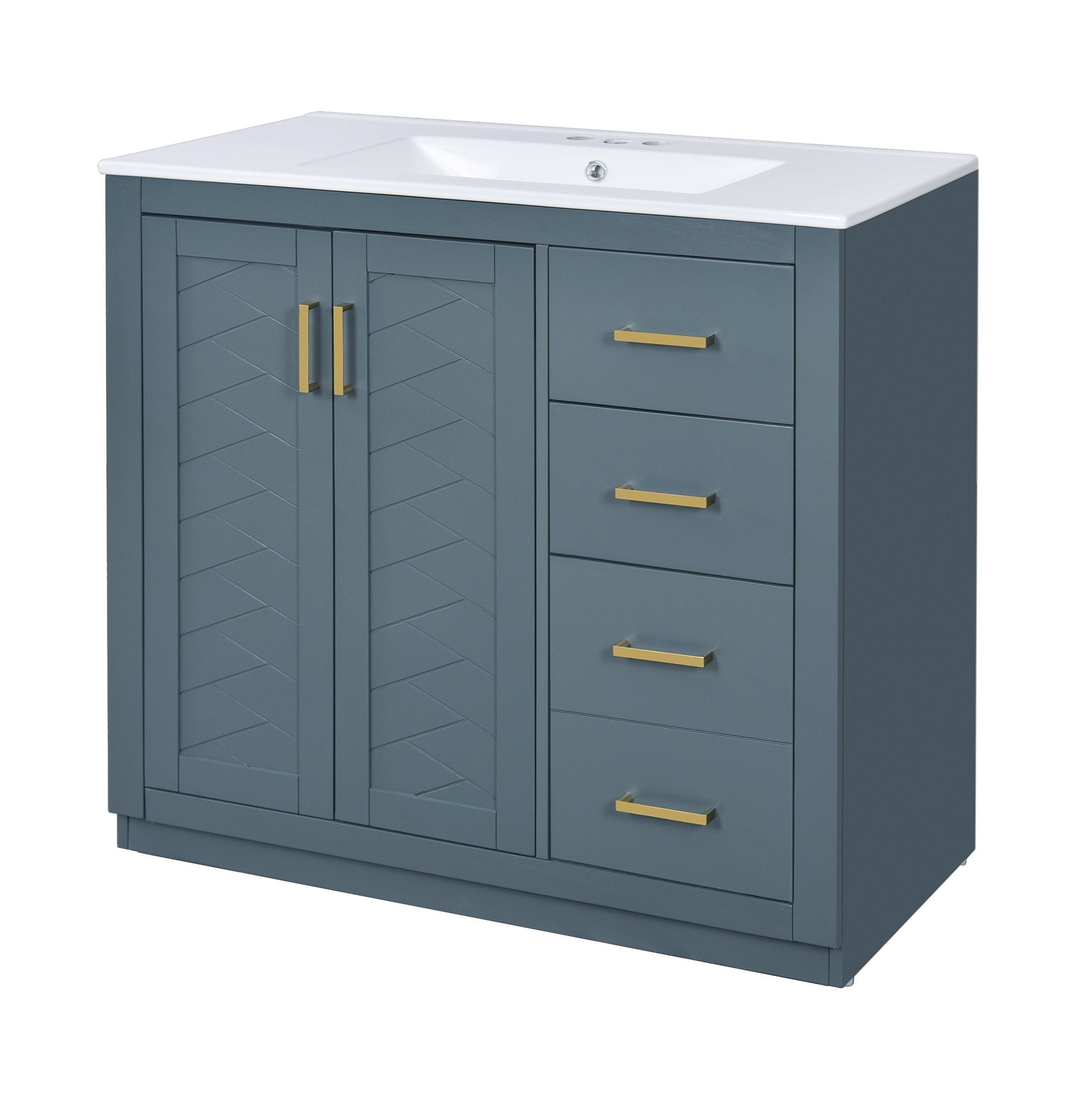 36 "Solid Wood Frame Independent Dressing Table Set (blue) - KiKiUMi