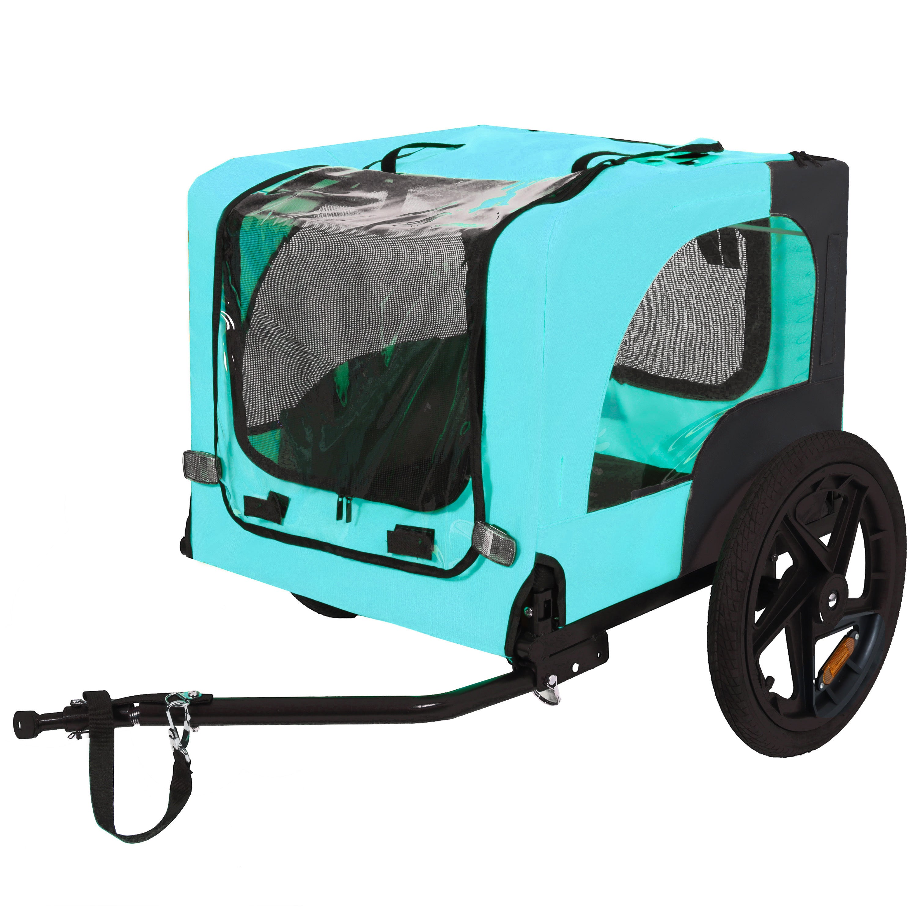 Small and medium-sized foldable frame pet bicycle trailer(Light Blue)