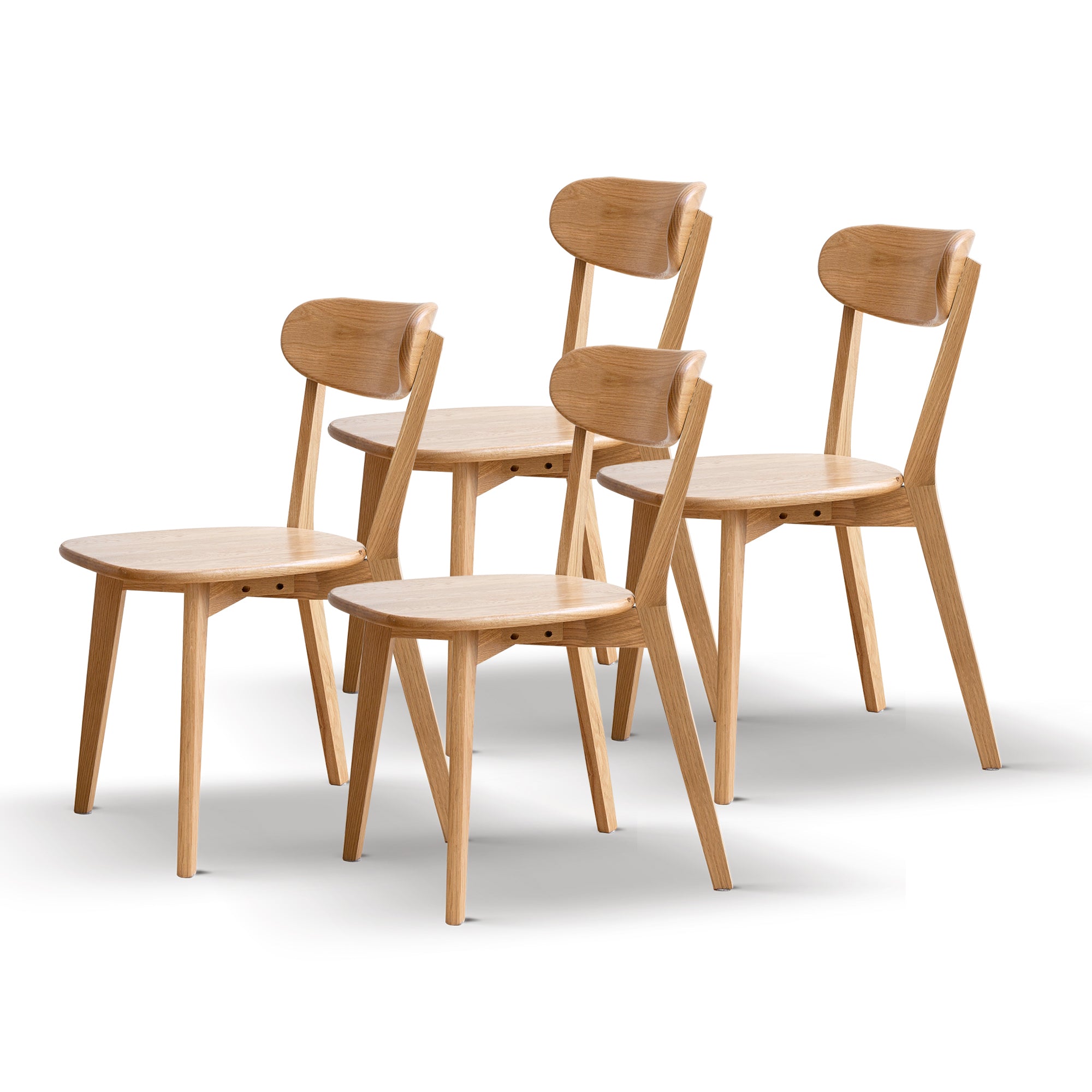 Solid Oak Dining Chairs Set of 4