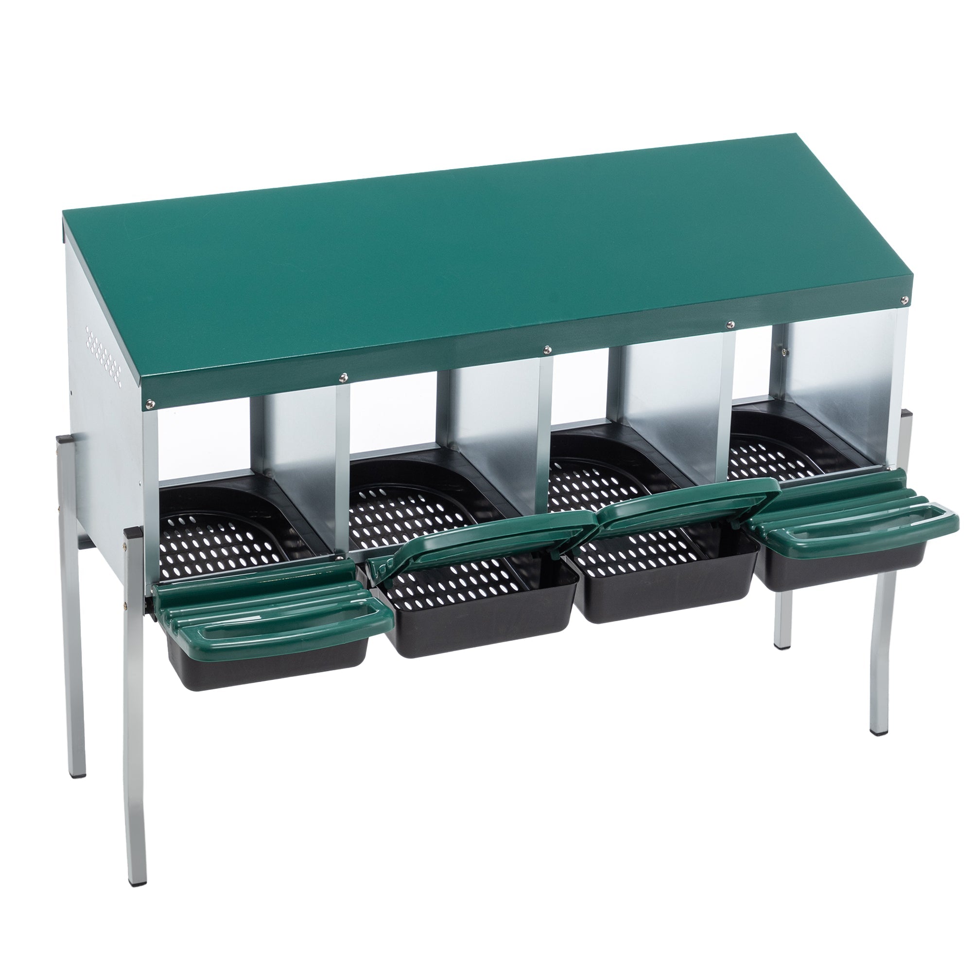 4 - Hole Chicken Nest, With Legs And Cover to Protect Eggs,Green - KiKiUMi