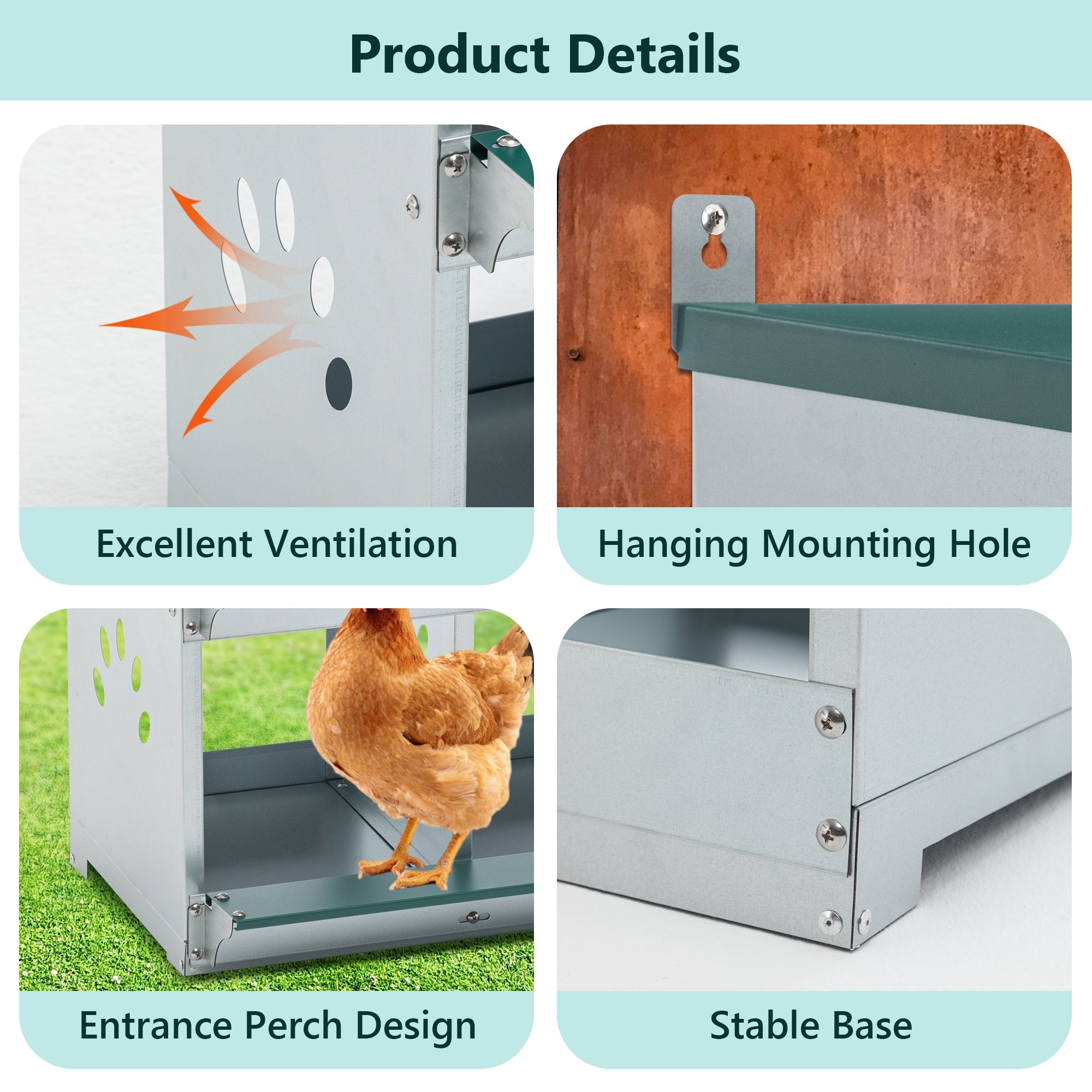 4 - layer wall - mounted metal chicken casing box - KiKiUMi