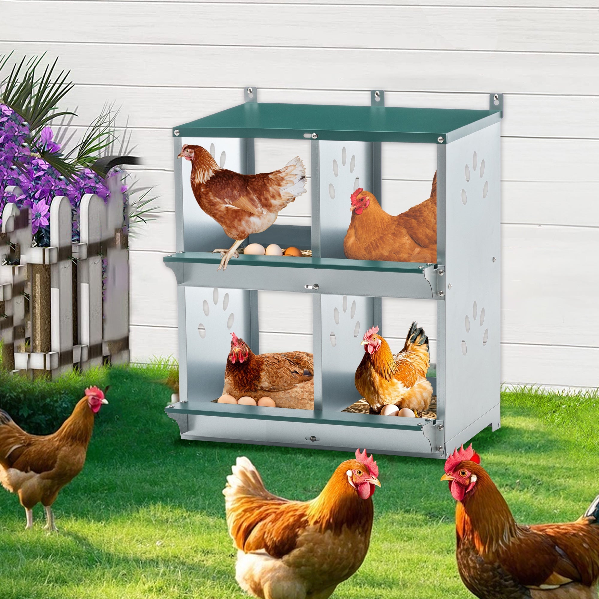 4 - layer wall - mounted metal chicken casing box - KiKiUMi