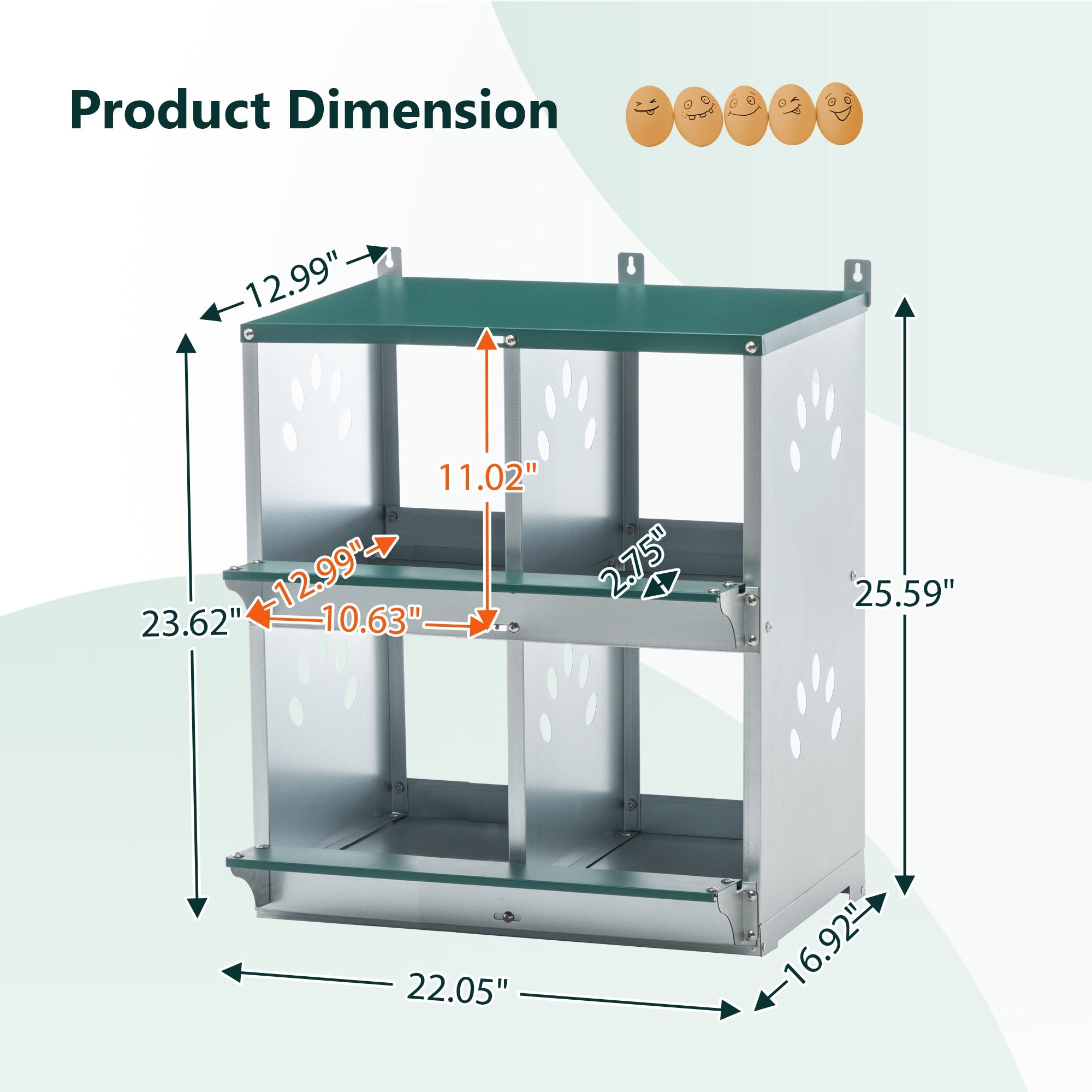 4 - layer wall - mounted metal chicken casing box - KiKiUMi