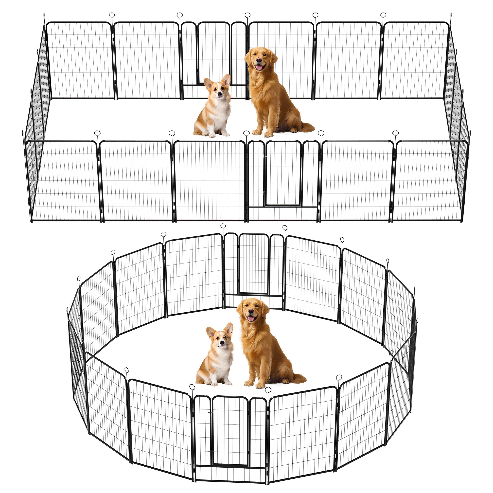 40 - inch 16 - board heavy - duty metal pet enclosure for dogs - KiKiUMi
