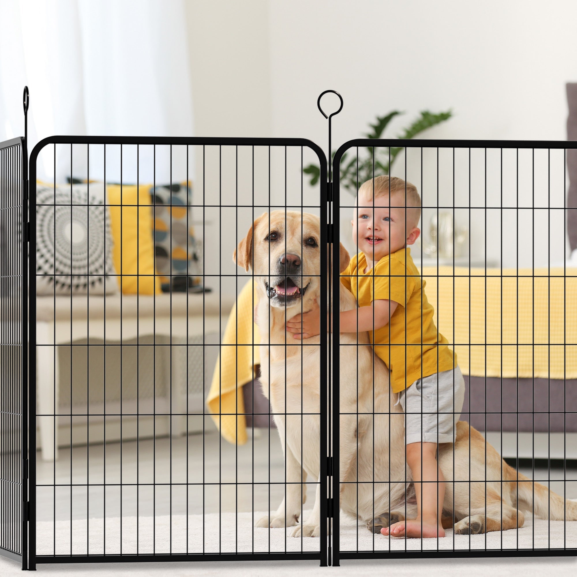 40 - inch 16 - board heavy - duty metal pet enclosure for dogs - KiKiUMi