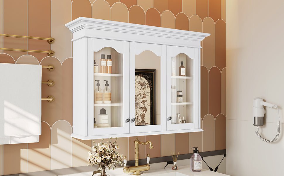 40' wall - mounted bathroom cabinet with a glass door - KiKiUMi