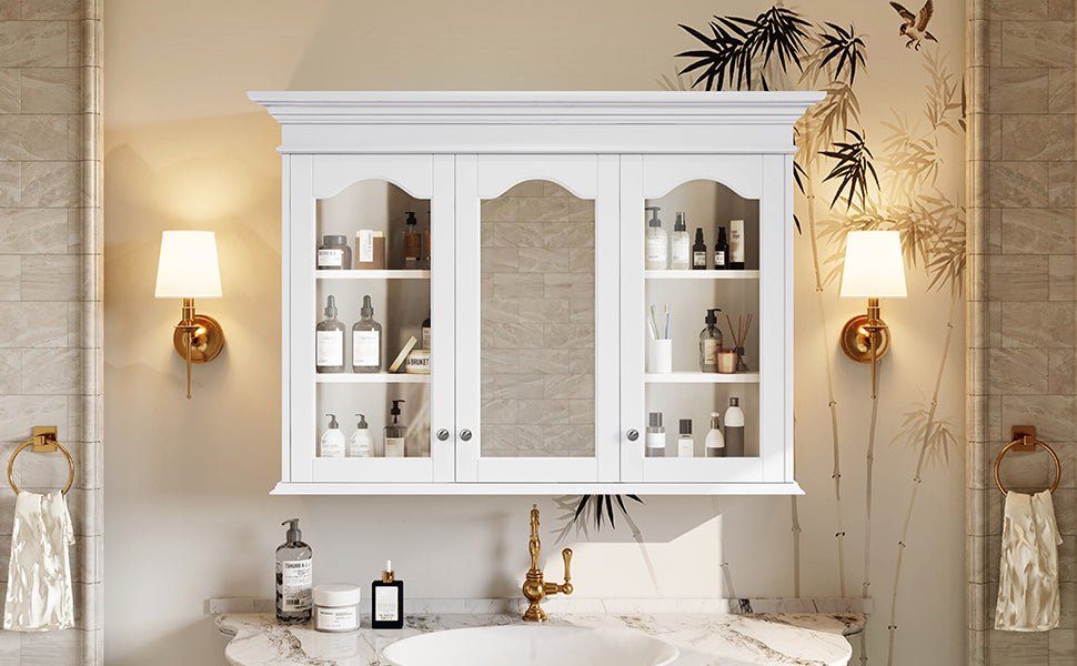 40' wall - mounted bathroom cabinet with a glass door - KiKiUMi