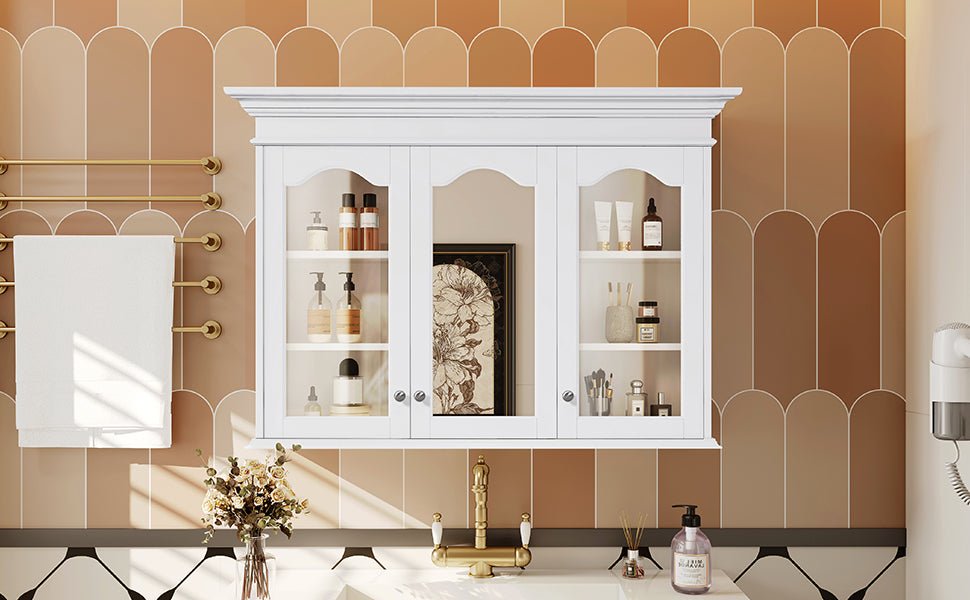 40' wall - mounted bathroom cabinet with a glass door - KiKiUMi
