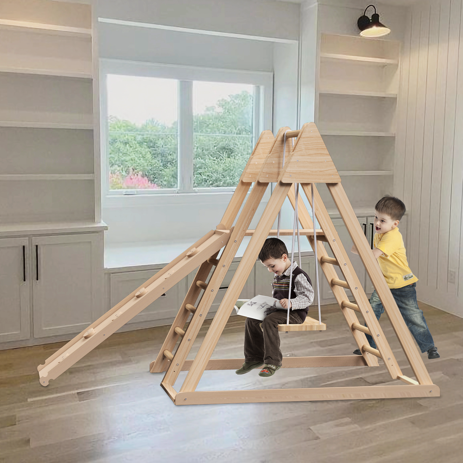 4-in-1 indoor jungle play gym for children