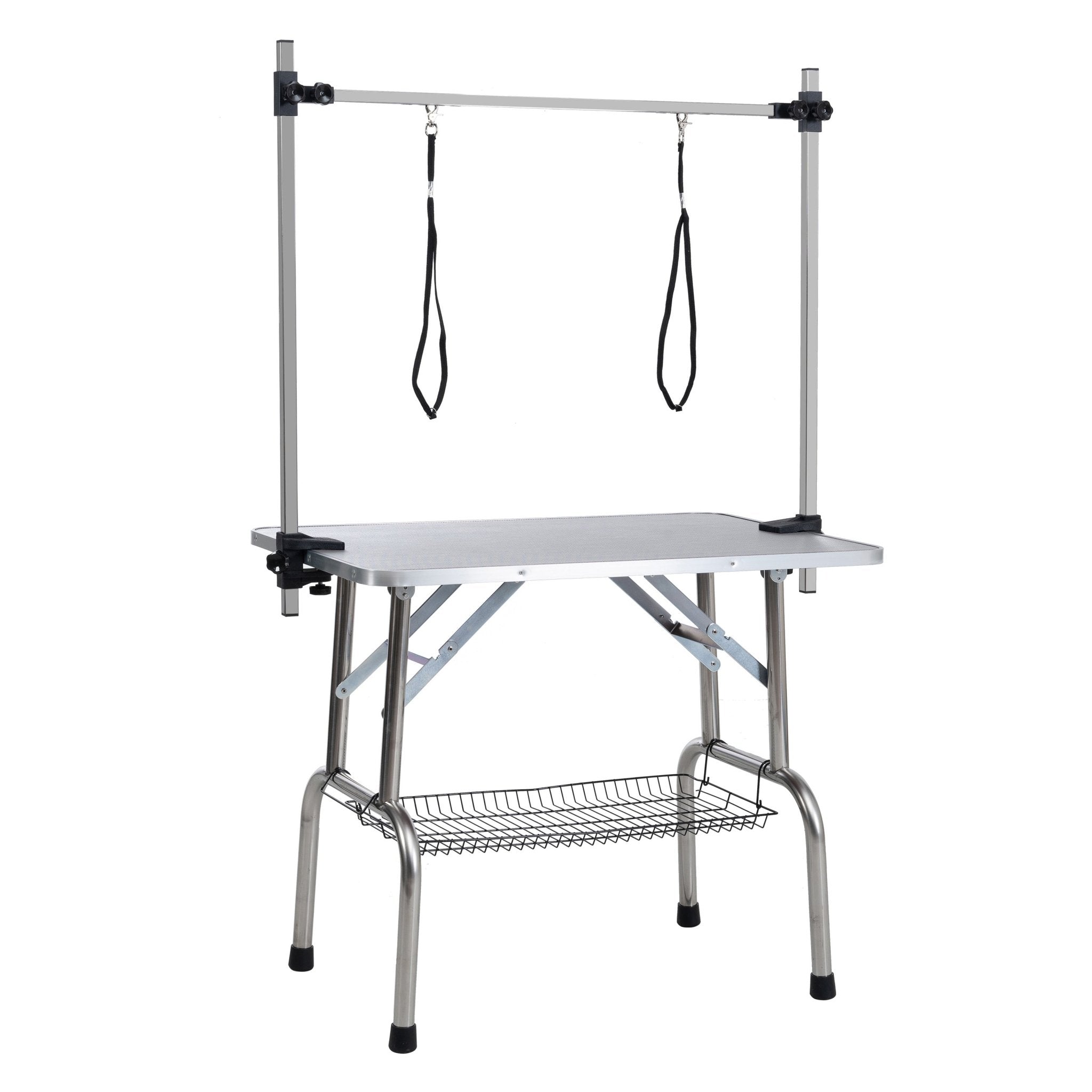 42' Folding stainless steel pet grooming table for cats and dogs - KiKiUMi