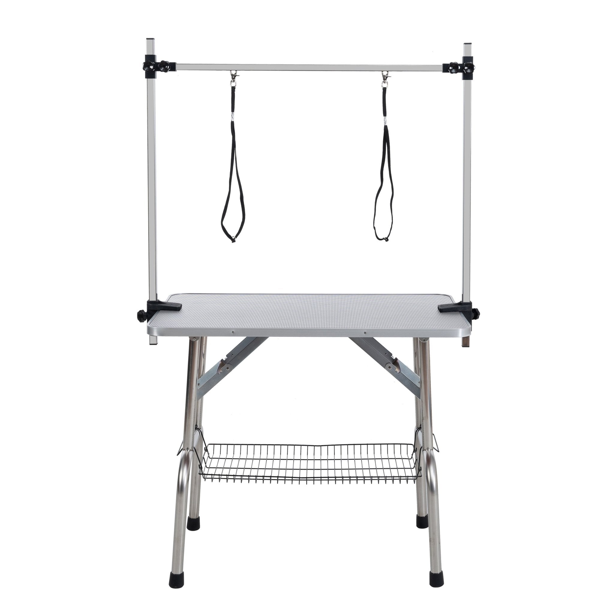 42' Folding stainless steel pet grooming table for cats and dogs - KiKiUMi