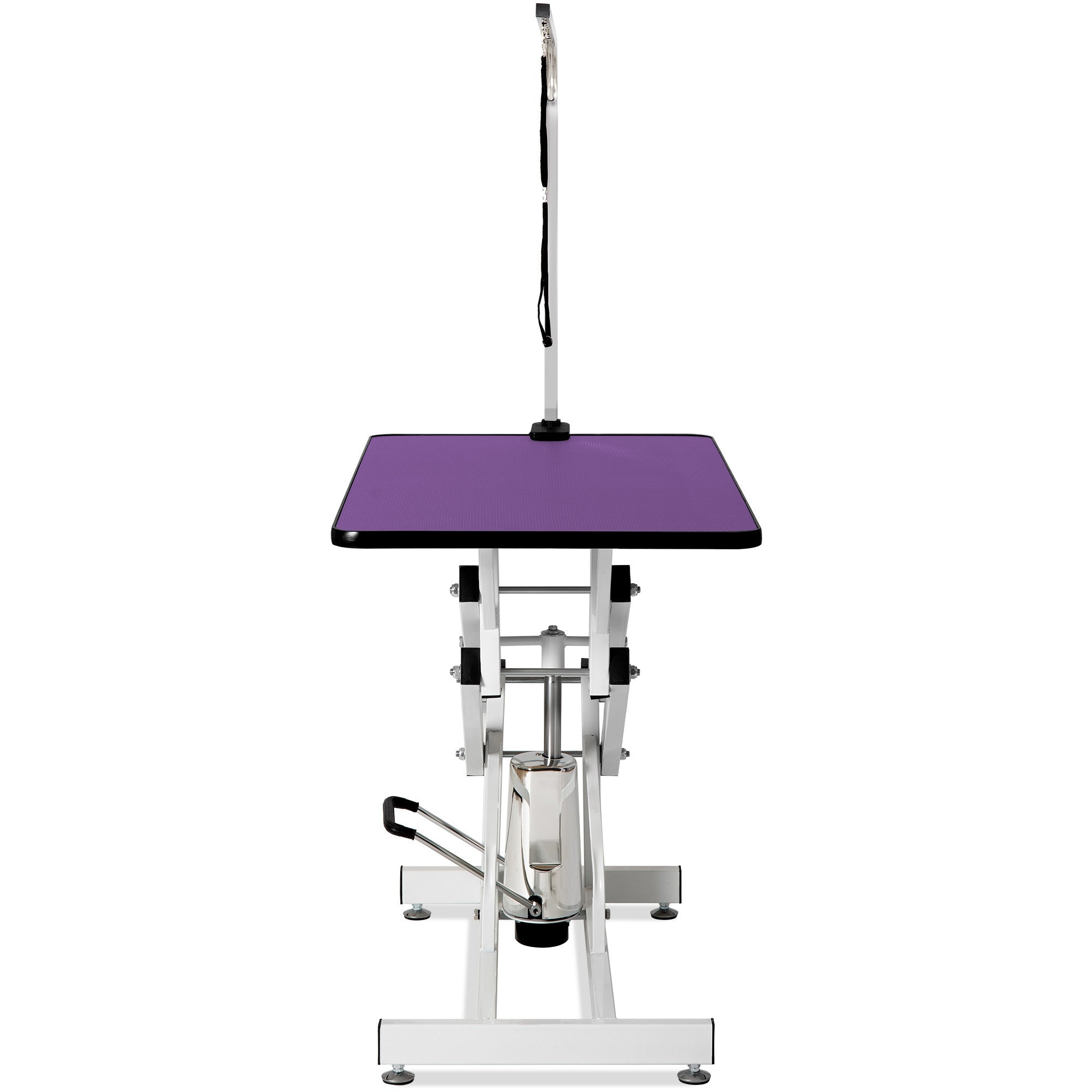 42.5 - inch adjustable heavy - duty hydraulic pet dog grooming table（black white） - KiKiUMi