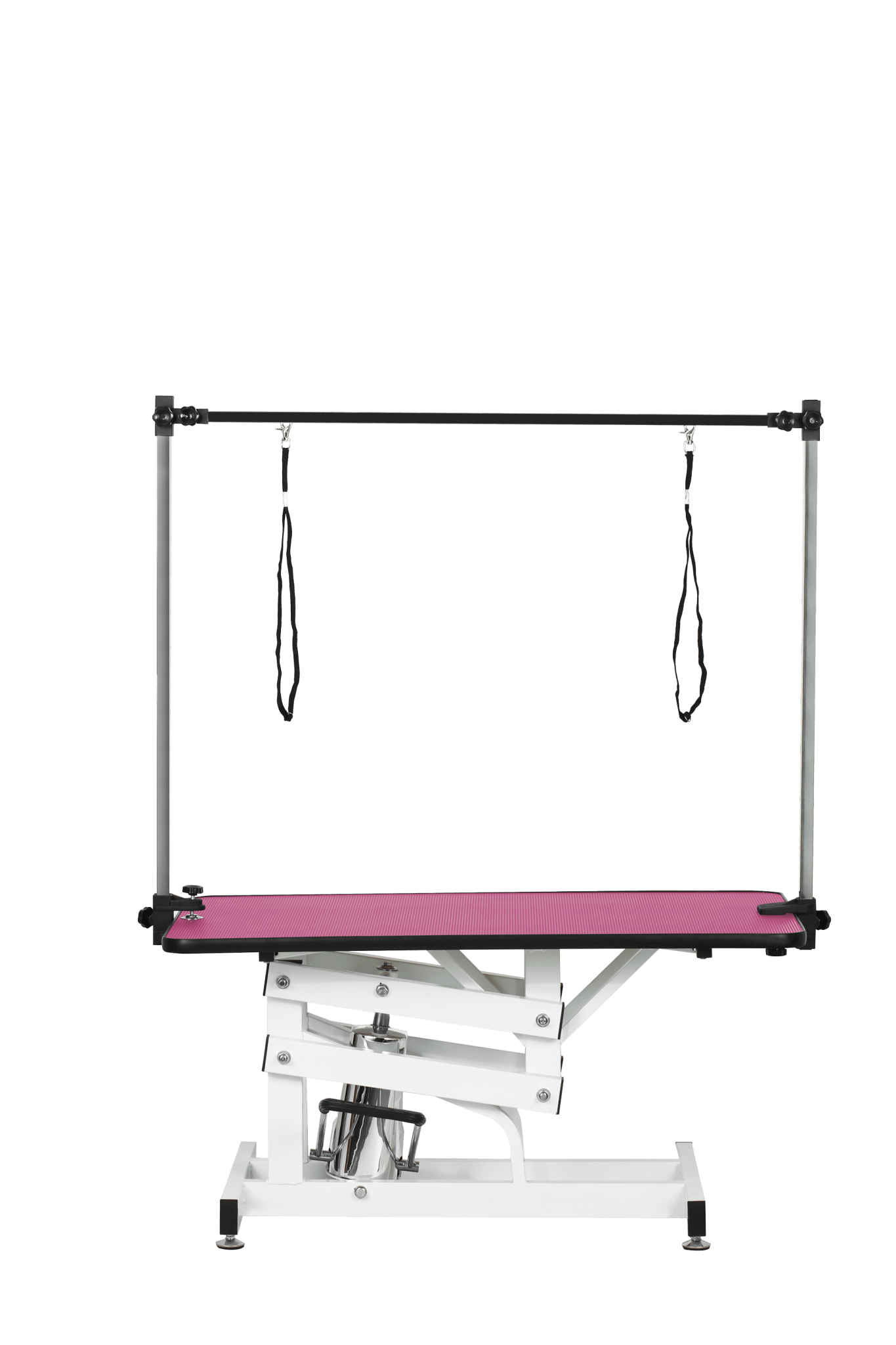42.5 - inch adjustable heavy - duty hydraulic pet dog grooming table（white+pink） - KiKiUMi