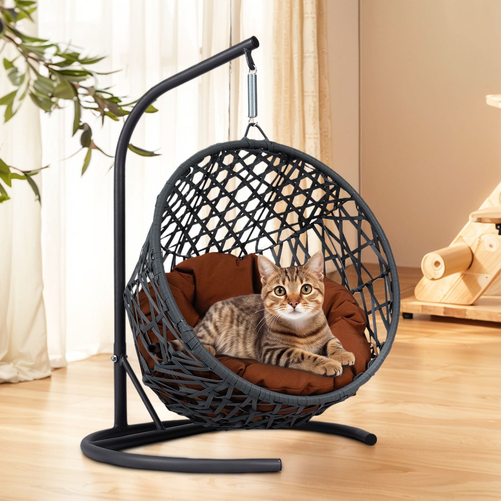 Indoor hanging swinging cat bed(brown)