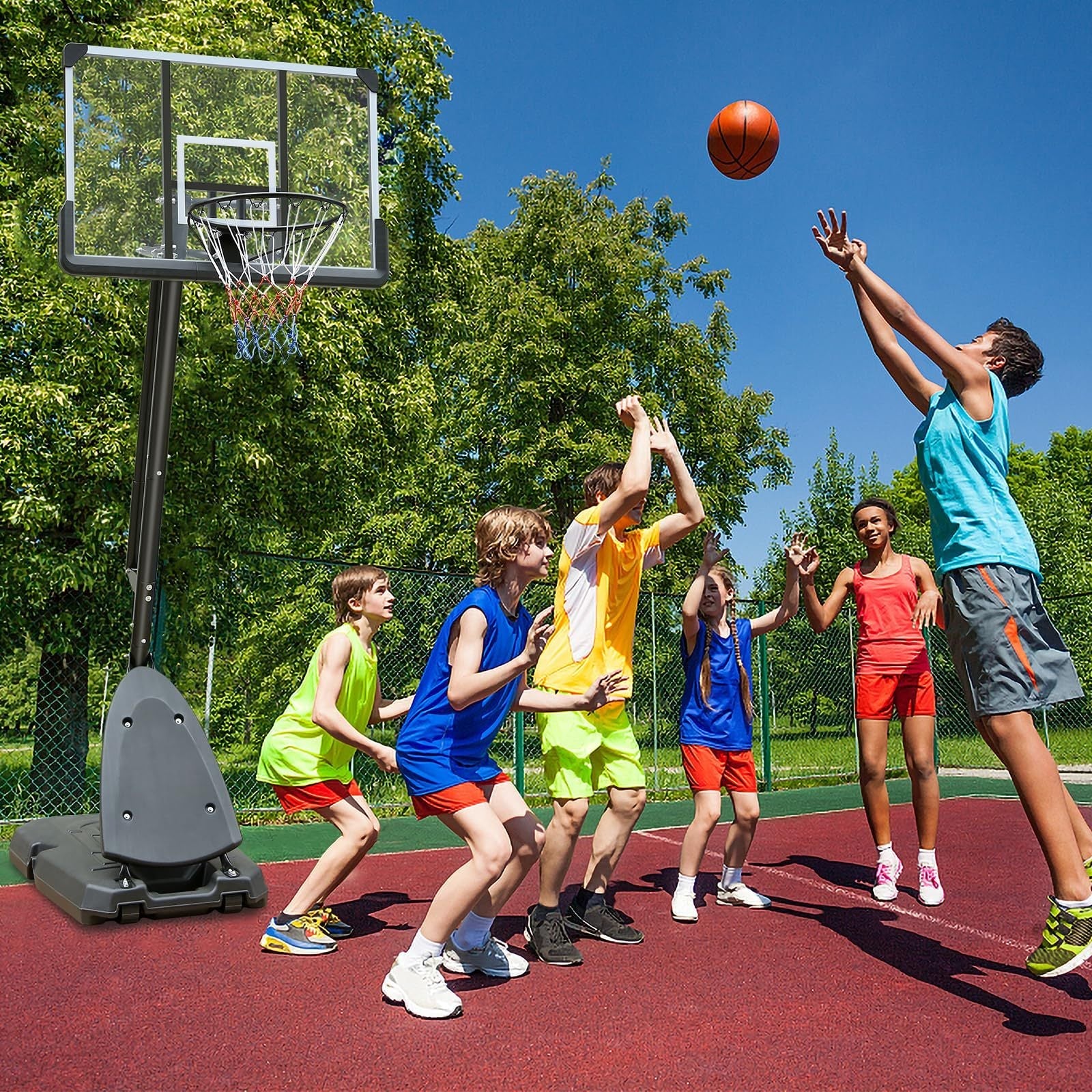 44 - inch backboard basket portable basketball target system - KiKiUMi