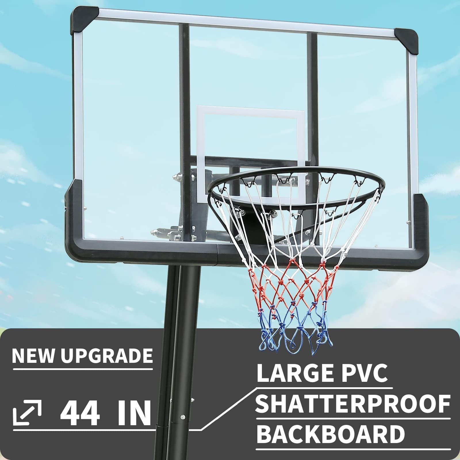 44 - inch backboard basket portable basketball target system - KiKiUMi