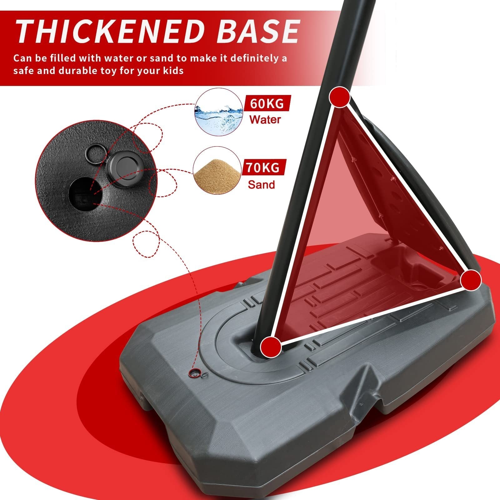 44 - inch backboard basket portable basketball target system - KiKiUMi